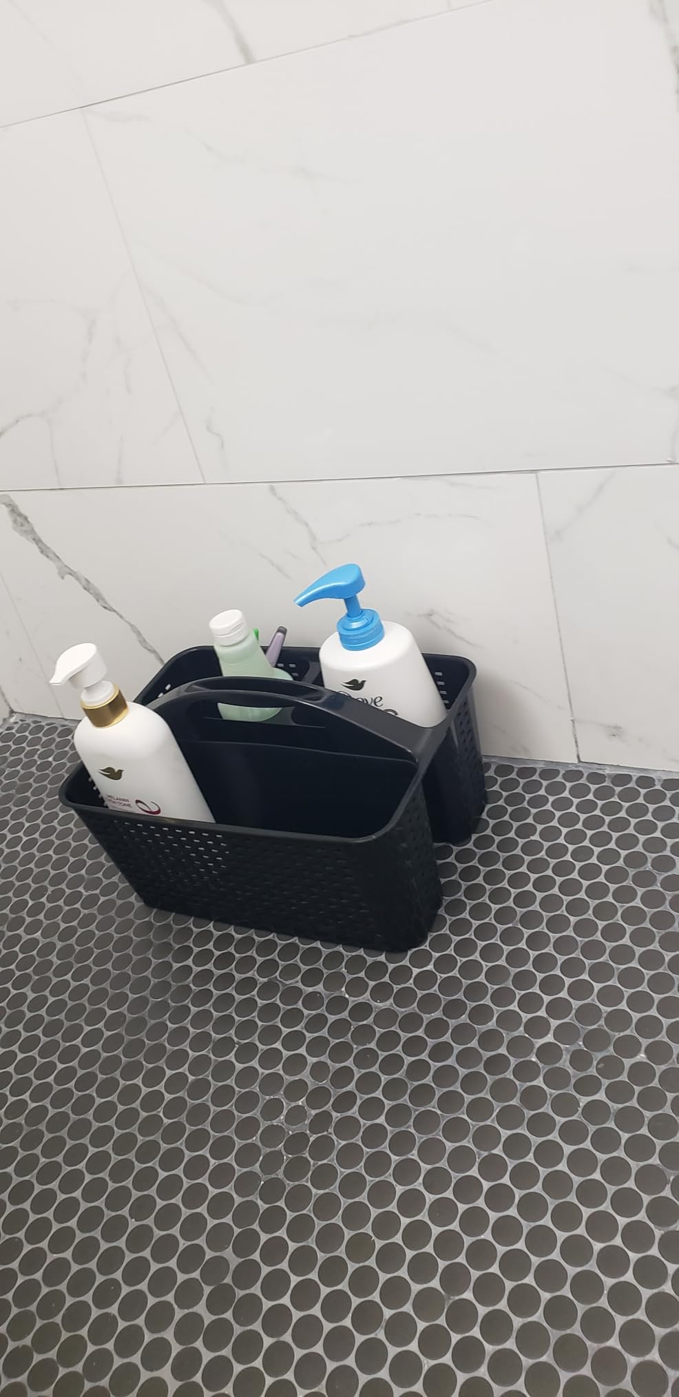 Tiawudi Portable Shower Caddy, Caddy Organizer with Handle, Plastic Shower Basket Hold Soap, Shampoo, Hair Supplies and Beauty Products, Cleaning Supplies Organizer for Home, Dorm, Shelf and Cabinet customer photo 1