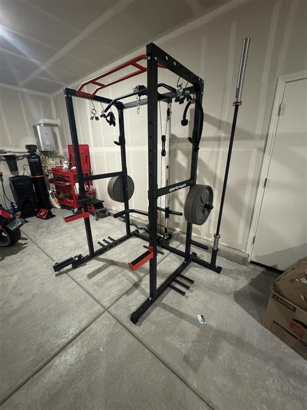 SPORTSROYALS Power Rack, Multi-Functional Power Cage with Pulley System & LAT Pull Down customer photo 1