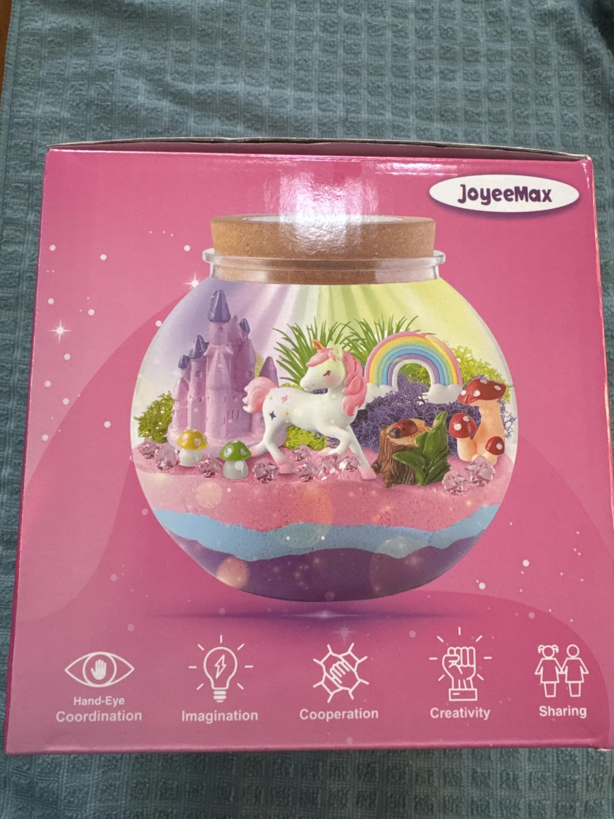 JOYEEMAX Unicorn Light-Up Terrarium Kit for Kids - LED Night Light Birthday Gift for Girls Ages 4 5 6 7 8-12 Year Old - Unicorn Toys for Girls - DIY Arts and Crafts Kit for Kids customer photo 2