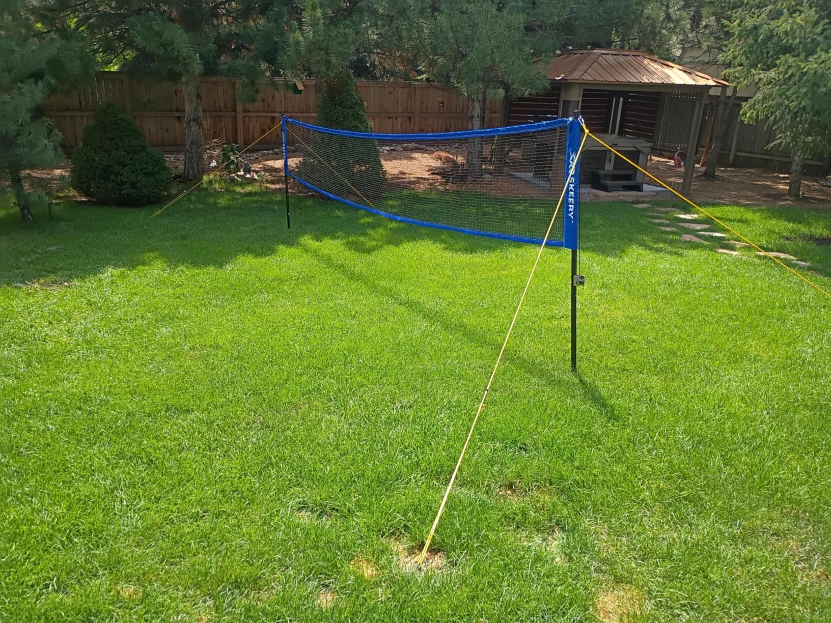 SKEERY Professional Badminton Set with Winch System,Portable Badminton Net includes Carbon Aluminum Badminton Rackets Set of 4,3 Shuttlecocks and Carrying Bag,Badminton Sets for Backyards,Beach customer photo 2