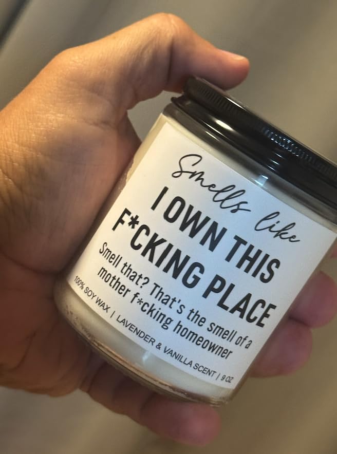 Funny Scented Candle, House Warming Gifts New Home, Housewarming Gifts for Women, Men, Couple, New Homeowner - First Apartment Essentials - Closing Presents for Home Buyers - 9 oz customer photo 2