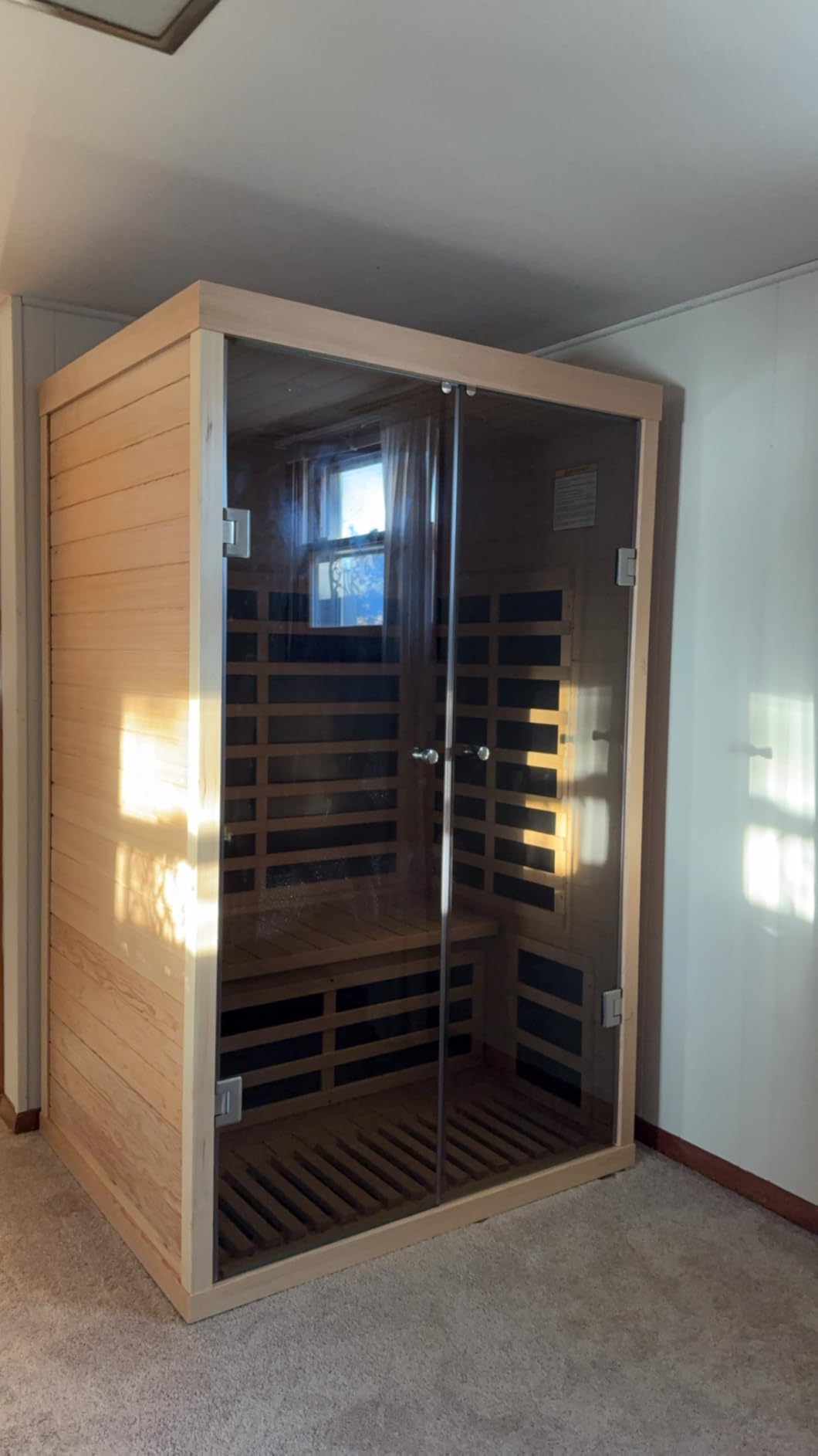 Smart Infrared Sauna 2 Person, 0-5mg Low Emf Far Infrared Sauna for Home, 1780w Indoor Sauna Room with APP & LCD Panel Control, Chromatherapy Light, Bluetooth Speaker, Insulation Cover, Reading Light customer photo 2