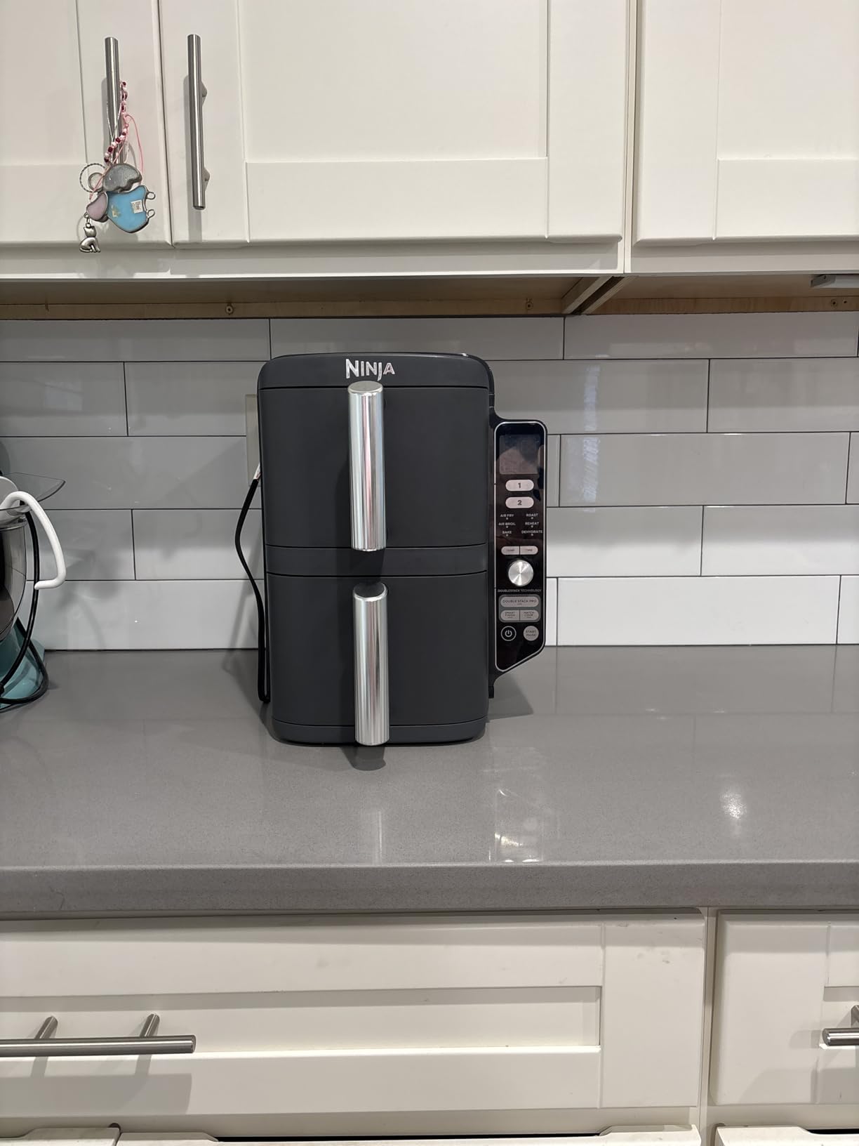 Ninja SL401 DoubleStack XL 10QT 2-Basket Air Fryer, Compact Design, Cooks 5lb Whole Chicken, Feeds Up to 8 People, 6-in-1 Air Fryer, Roast, Bake & More, Dishwasher Safe Parts, Grey customer photo 1