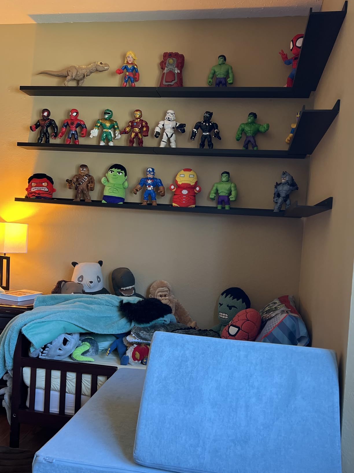 upsimples Floating Shelves for Wall, Wall Shelves for Decor Storage Set of 6, Wall Mounted Wood Shelf for Bedroom, Living Room, Bathroom, Kitchen, Picture Ledge Shelf, Brown customer photo 2