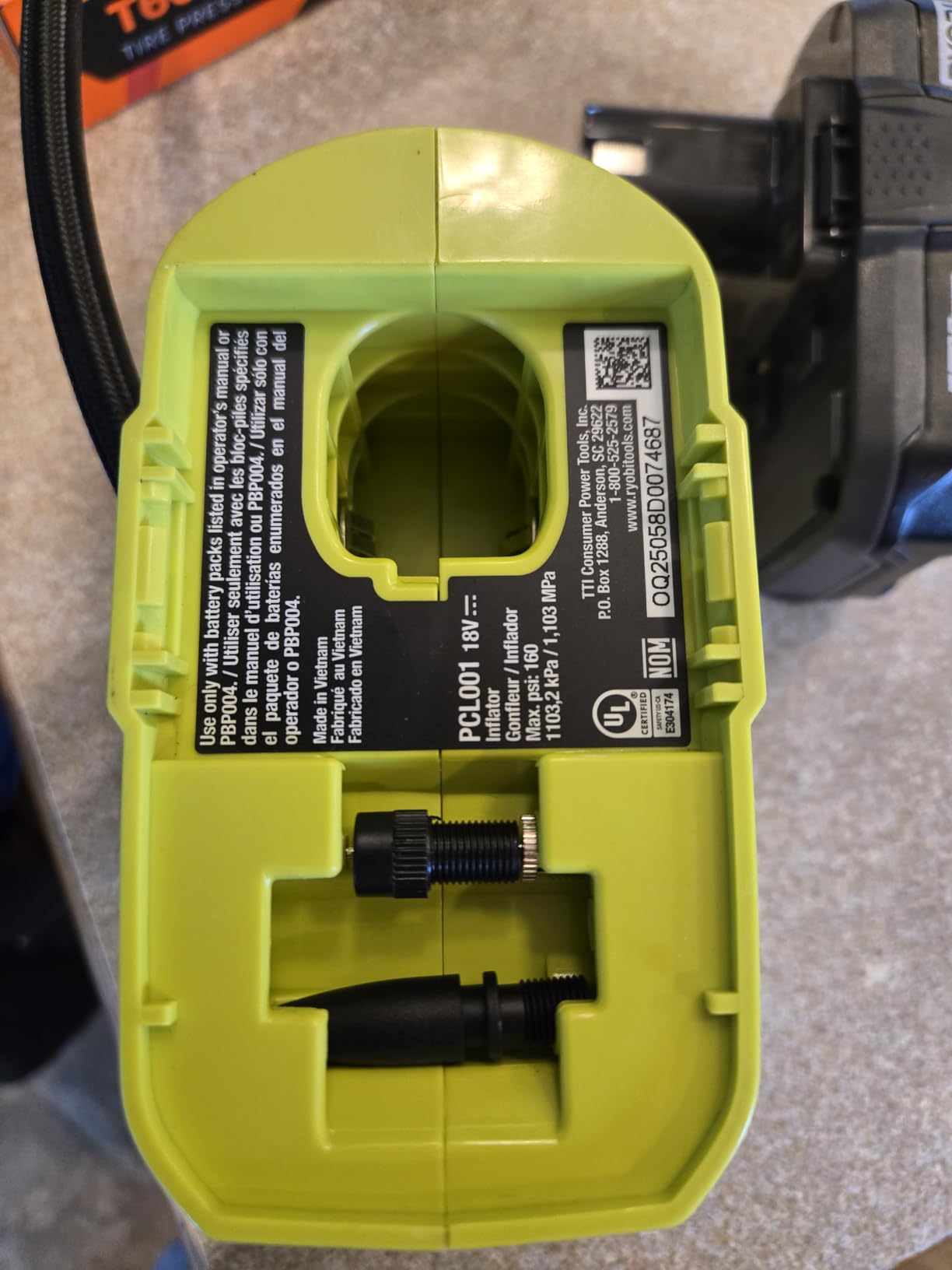 18 V One+ 11 Bar Wireless Compressor - Tyre and Ball Inflation - Comes with 3 Tips (without Battery) - RPI18 customer photo 1