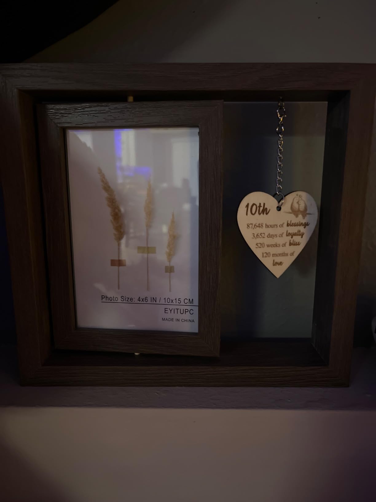 EYITUPC 40th Wedding Anniversary Picture Frame Gifts, 40 Year Anniversary Frame for Couples Parents (Display Two 4x6) customer photo 1