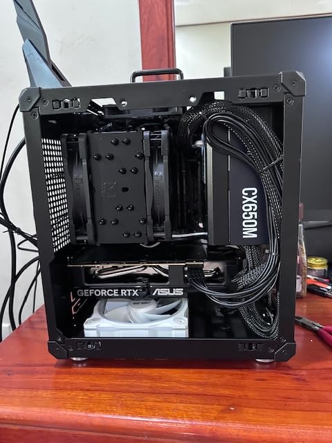 JONSBO C6-ITX Black Mini ITX Handled Mesh PC Case, Simple Compact Desktop Chassis, SP MB mini-ITX/Mini-DTX, ATX Power Bite (L140mm Max.), 170mm Tower Cooler, Tool-Free Open SFF Case, Black customer photo 2