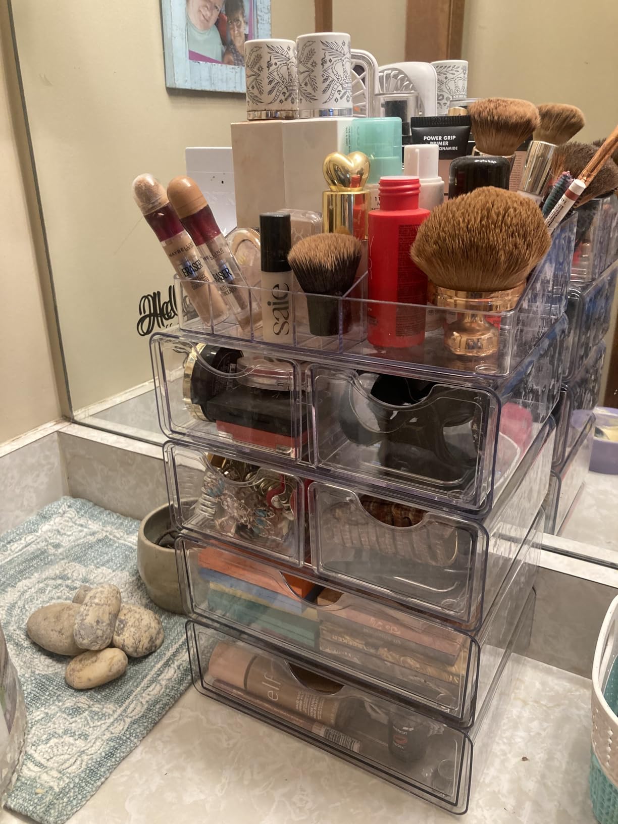 Vtopmart 3 Tier Clear Makeup Organizer with Drawer, Cosmetic Storage for Dresser Countertop and Bathroom Vanity, Beauty Holder for Lipstick Brush Skincare customer photo 1