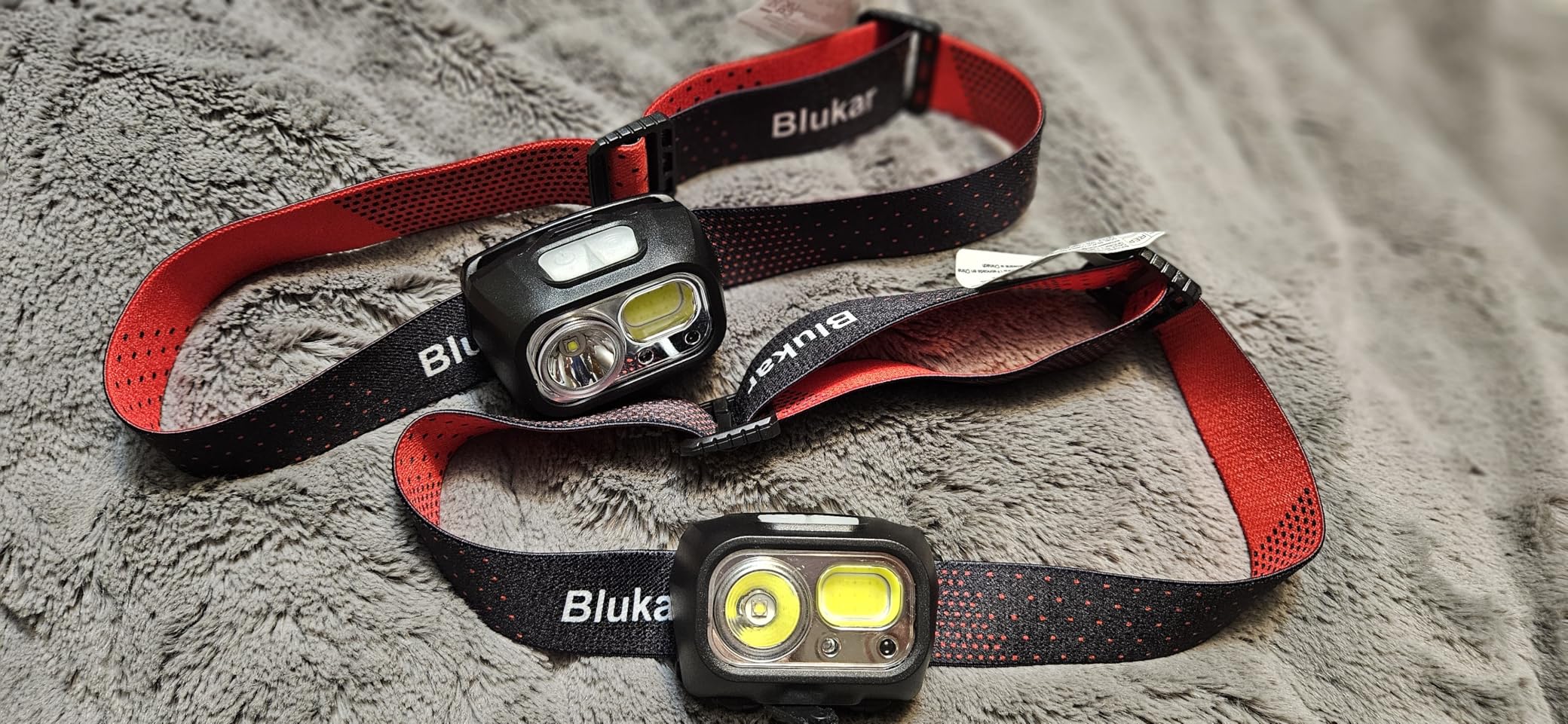 Blukar LED Headlamp Rechargeable,2000L Super Bright Headlight with Motion Sensor -Dimmable Brightness,8 Modes,Spotlight&Floodlight&Red Light Combination,IPX5 Waterproof for Hiking,Camping - 2 Pack customer photo 2