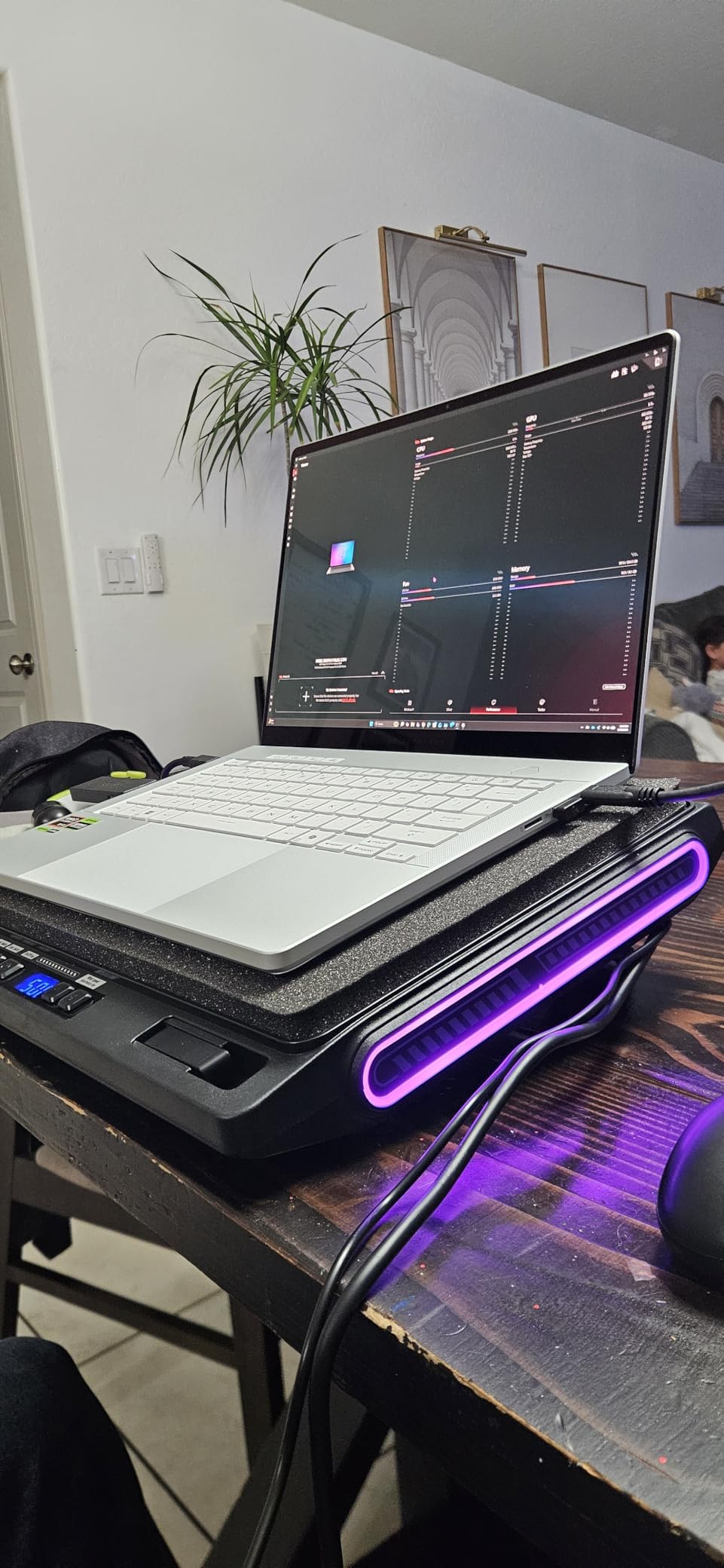 llano V10 Gaming Laptop Cooling Pad, RGB Laptop Cooler Stand with Powerful 4.72 Inch External Turbo Cooling Fan, Fast Cooling Computer 13-17.3in, Button Control, 3 Adjustable Stand, 4-Port USB C&A customer photo 2