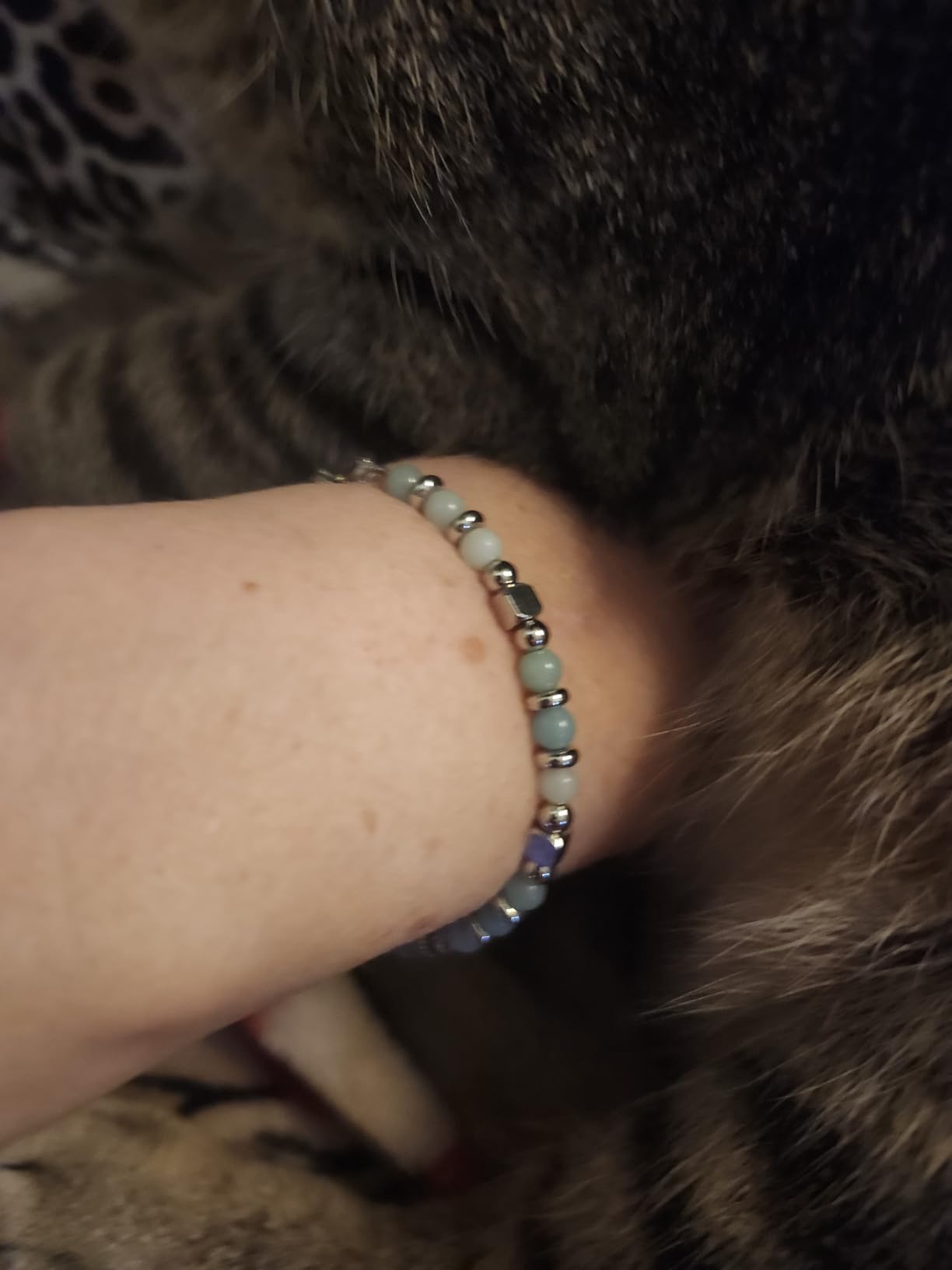 JoycuFF Gifts for Women Moonsone Bracelet Amazonite Colorful Imperial Jasper Stainless Steel Beads Bracelets, Mothers Day Birthday Christmas Valentines Graduation Gifts customer photo 2