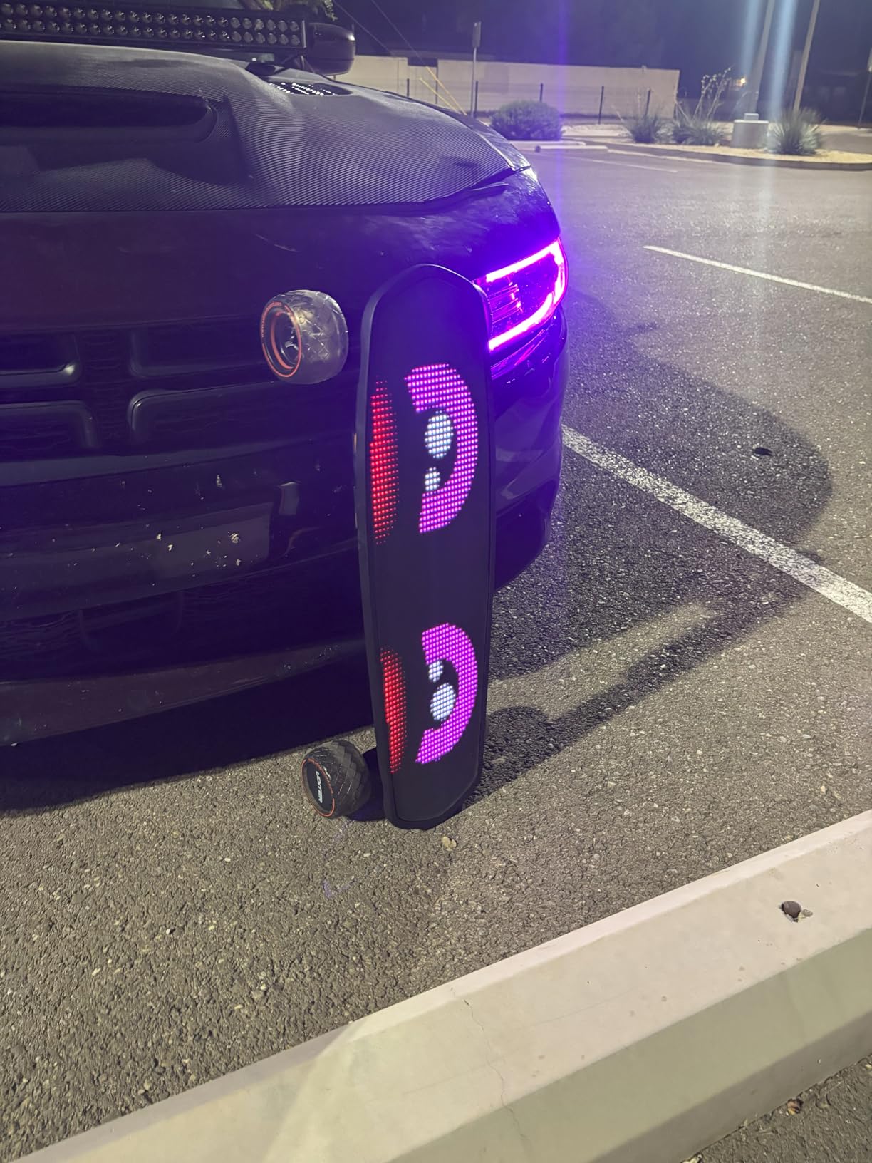 LED Electric Skateboard with Remote, Dual 600W Motors, Swappable Battery, Up to 28 MPH, 12-25 Miles Range, 4 Speed Modes, Electric Longboard for Adults & Beginners (Pixel Rider) customer photo 2