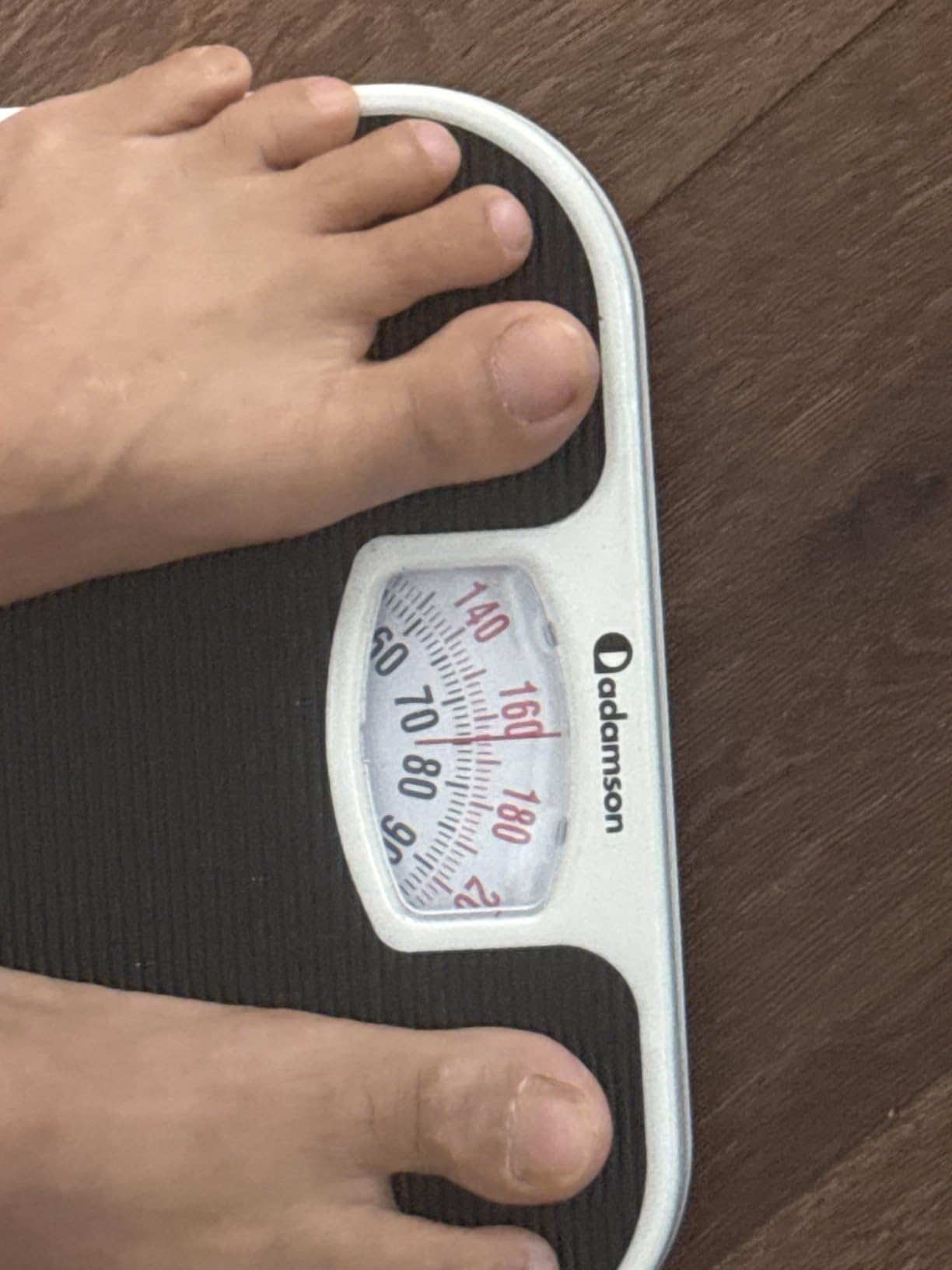 Adamson A21 Analog Scales for Body Weight - Up to 300 LB - New - Anti-Skid Rubber Surface + Large Numbers - Analog Bathroom Scale - Affordable - Durable with 20-Year Assurance - Black customer photo 1