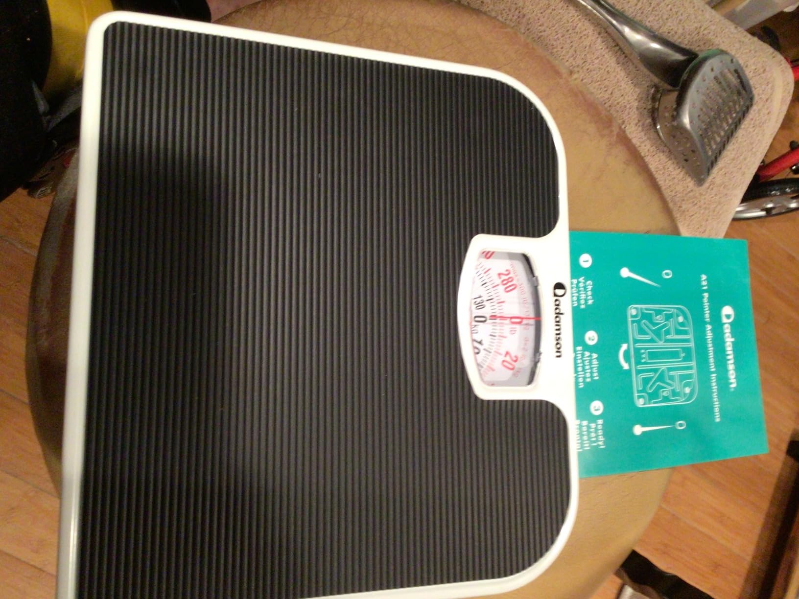 Adamson A21 Analog Scales for Body Weight - Up to 300 LB - New - Anti-Skid Rubber Surface + Large Numbers - Analog Bathroom Scale - Affordable - Durable with 20-Year Assurance - Black customer photo 2
