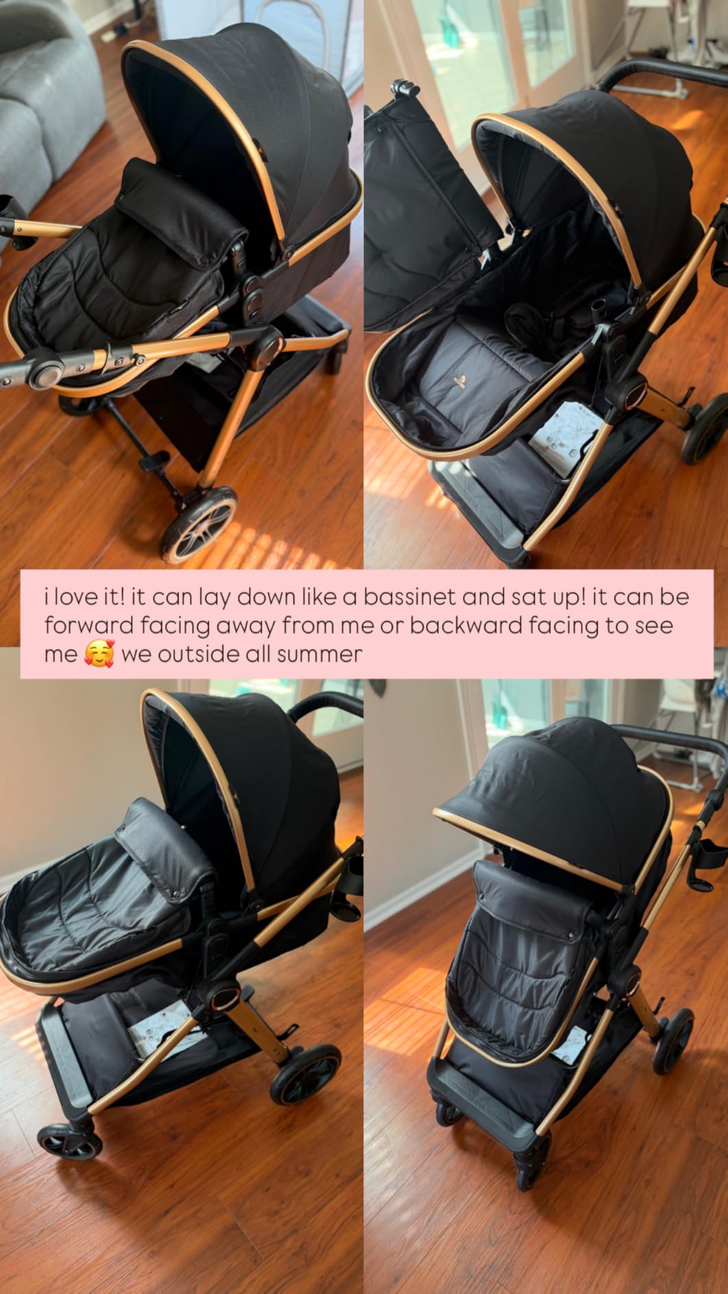 Accombe 2 in 1 Baby Stroller, Convertible Bassinet Pushchair for Infants and Newborns 0-36 Months customer photo 2