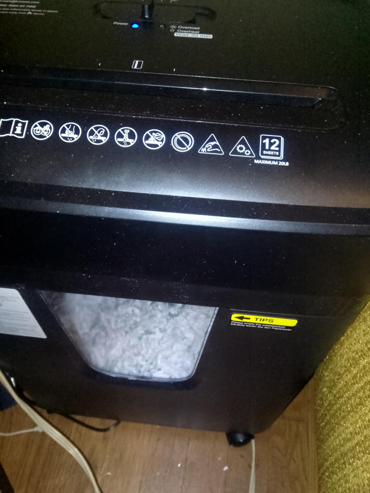 Bonsaii 12 Sheet Paper Shredder for Home Office, Heavy Duty Cross Cut Shredder with 5.5 Gal Pullout Bin, Home Shredder for CDs/Credit Card/Document/Mail, P-4 Security Level customer photo 1