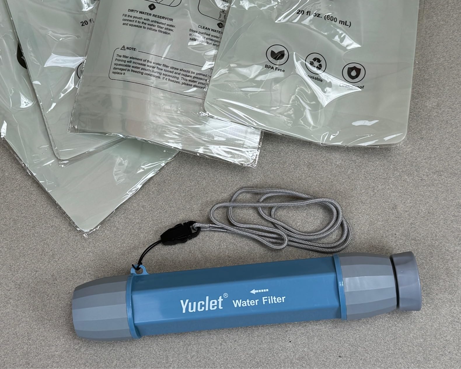 Gravity Water Filter System w/ 2-Gal Bag & 0.1-Micron Water Filter Straw, Gravity-Fed Water Filtration System Water Purifier Survival for Camping, Backpacking, Hiking & Emergency Preparedness customer photo 1