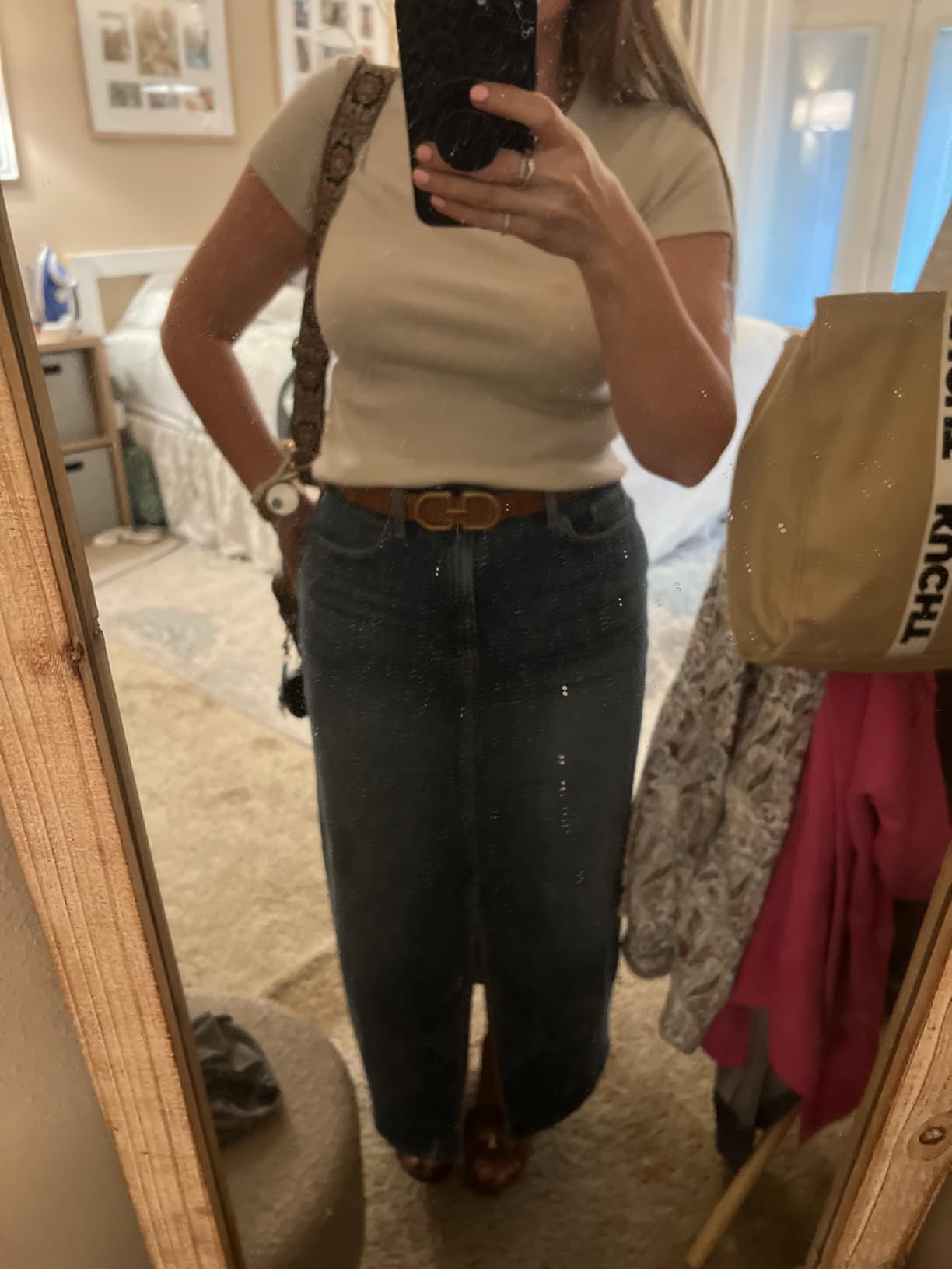 IAKING Reversible Leather Belt for Women With Gold Buckle Ladies Two-in-One Leather Womens Belt for Jeans Pants Dresses customer photo 2