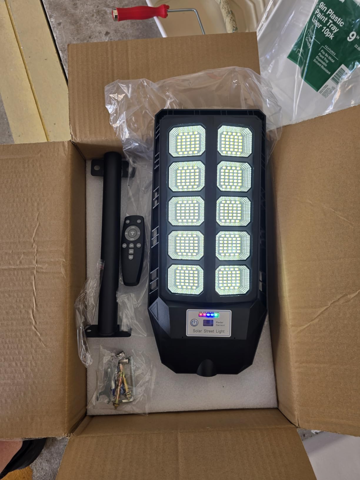 Deepn Solar Lights Outdoor, IP66 Waterproof Street Lights Outdoor, 6500K Dusk to Dawn Solar Security Flood Lights Motion Sensor with Remote Control for Yard, Entryway Garage, Porch 2 Pack customer photo 1