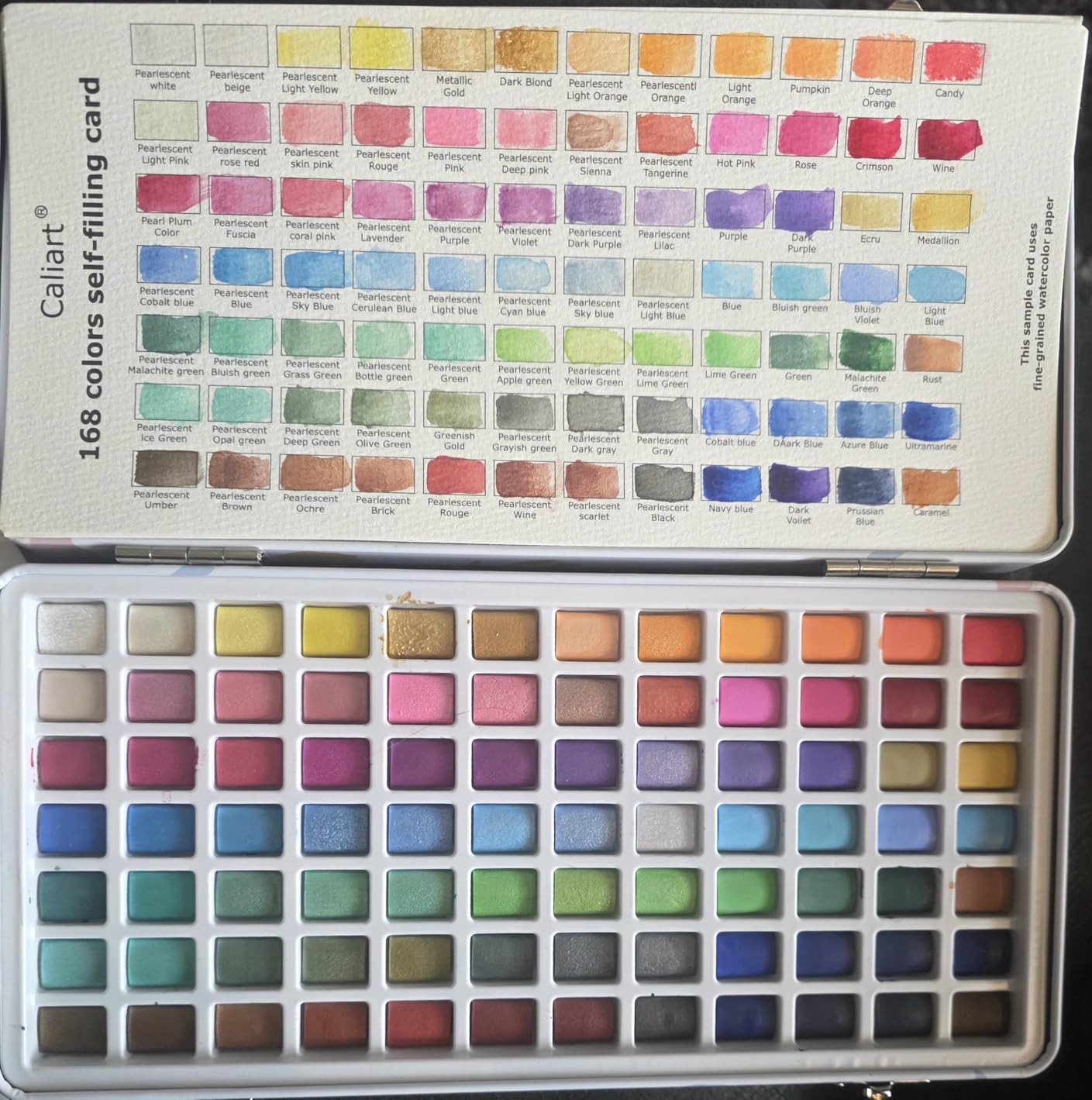 Caliart Watercolor Paint Set, 50 Colors Portable Water Color Palette Kit with Detail Paint Brush, Art Supplies Gifts for Adult Professional Artist Painting Coloring, Easter Basket Essentials Stuffers customer photo 1