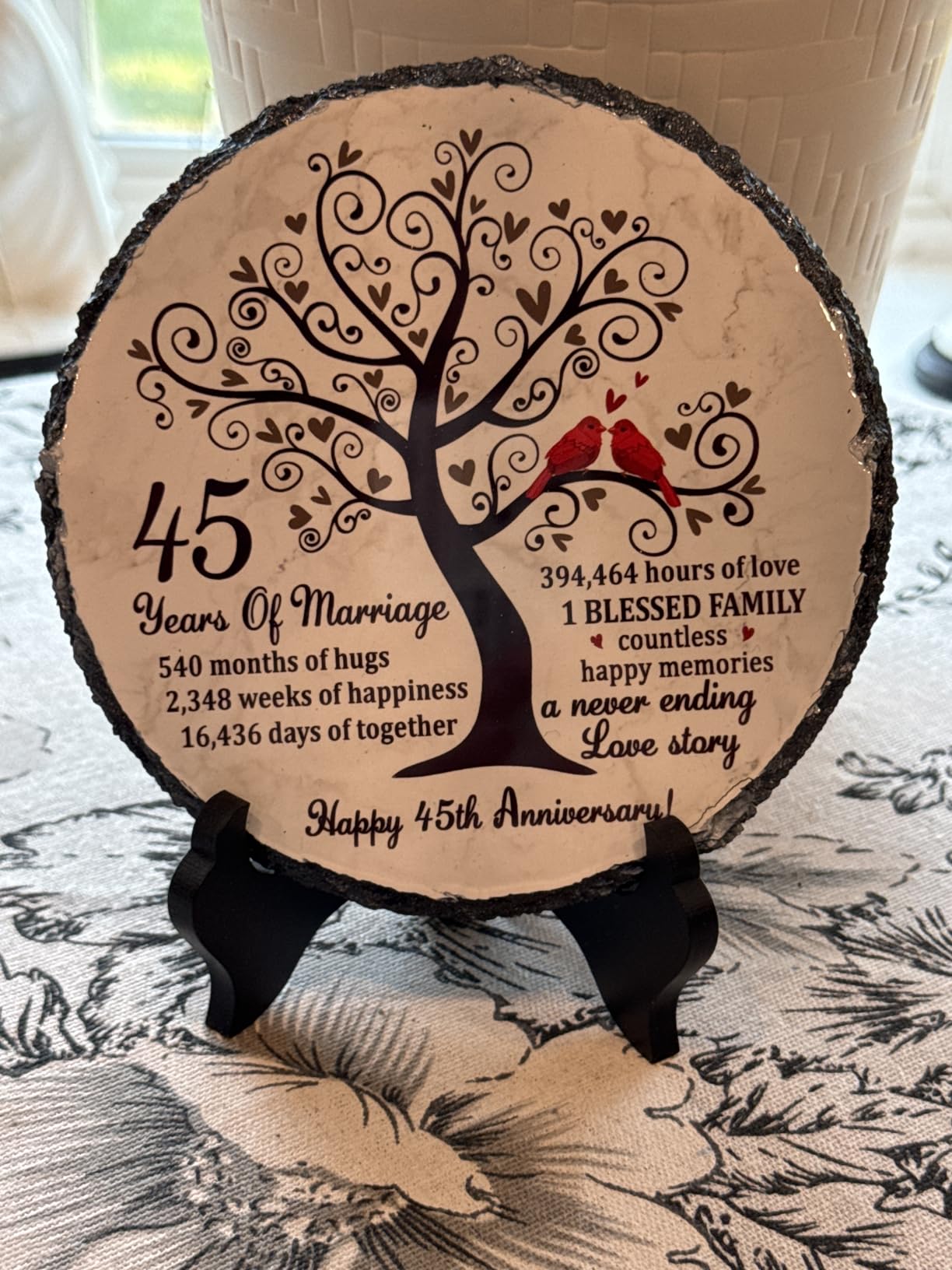 Ruby Couple Slate Plate - 40th Anniversary Wedding Gifts for Parents Couple - 40th Anniversary Unique Gift Ideas - 40 Years of Marriage Decoration, Plaque, Keepsake customer photo 1