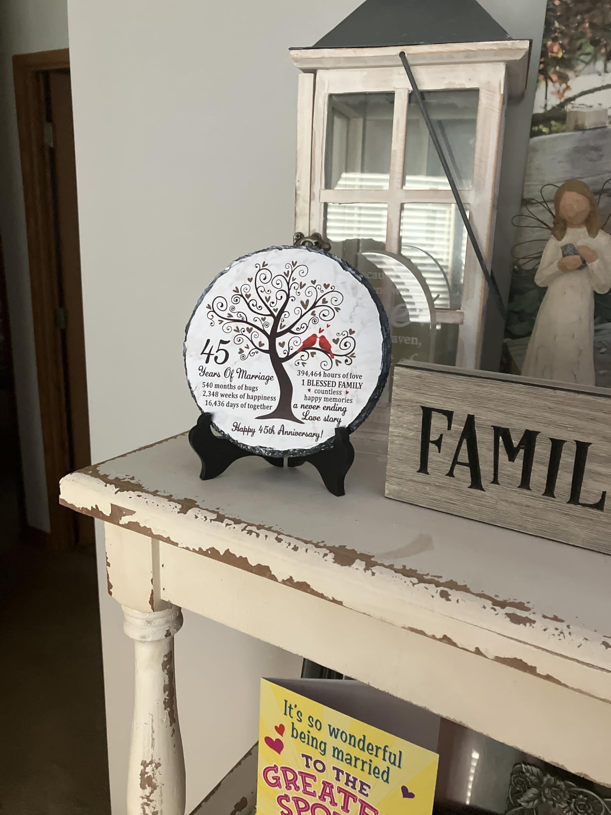 Ruby Couple Slate Plate - 40th Anniversary Wedding Gifts for Parents Couple - 40th Anniversary Unique Gift Ideas - 40 Years of Marriage Decoration, Plaque, Keepsake customer photo 2