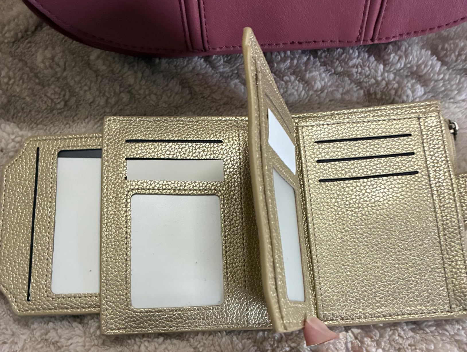Small Wallet Women RFID Blocking Soft Leather Bifold Compact Card Holder Wallet for Women with Zipper Coin Pocket 4 ID Window customer photo 1