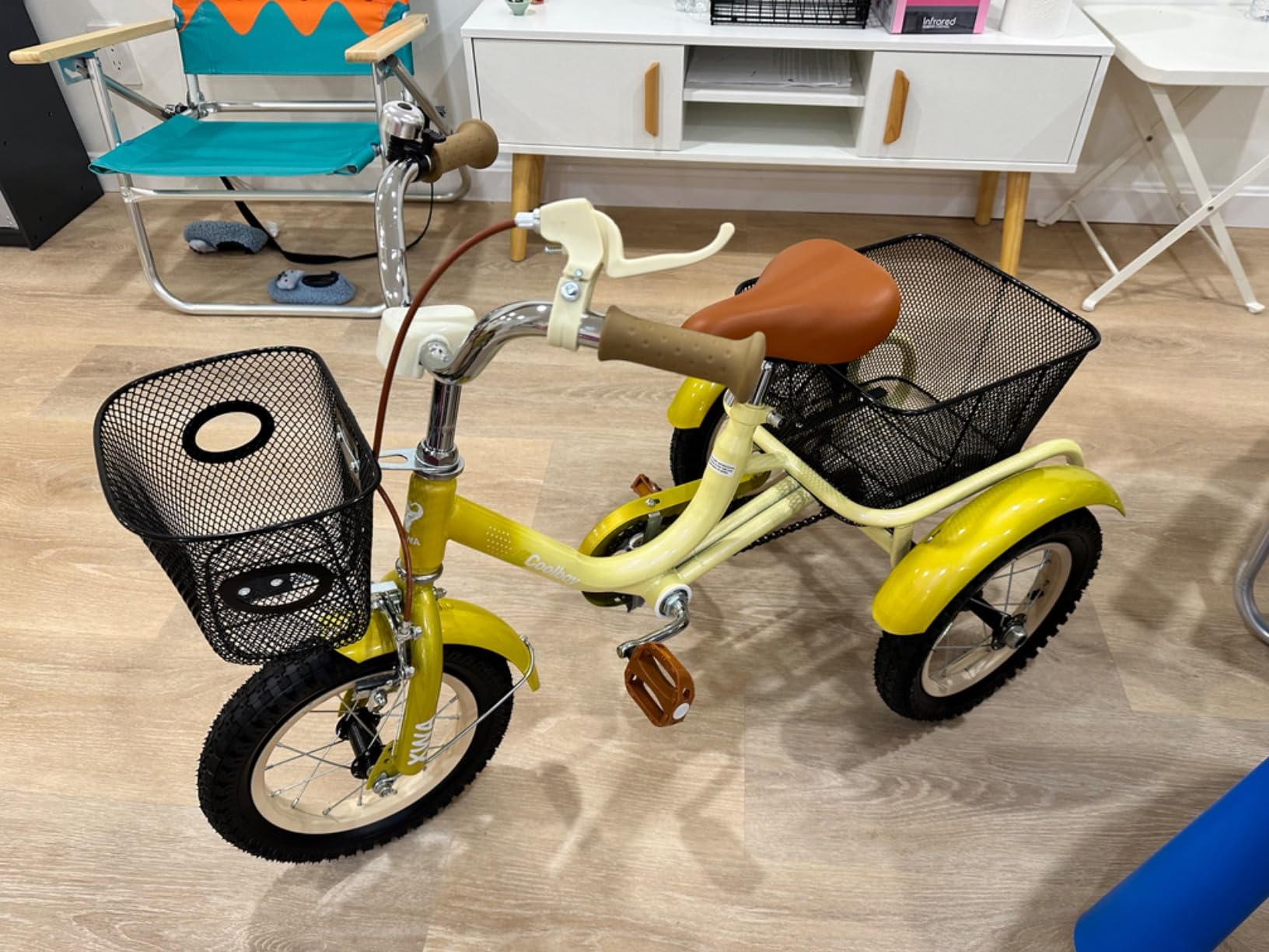 12 inch Trike,Kids Tricycle,Kids Trike,for Ages 3+ Beginner Riders, with Front Rear Basket and Passenger Seat, for Shopping Picnic Outdoor Kids Playground Sports,Multiple Colors customer photo 1