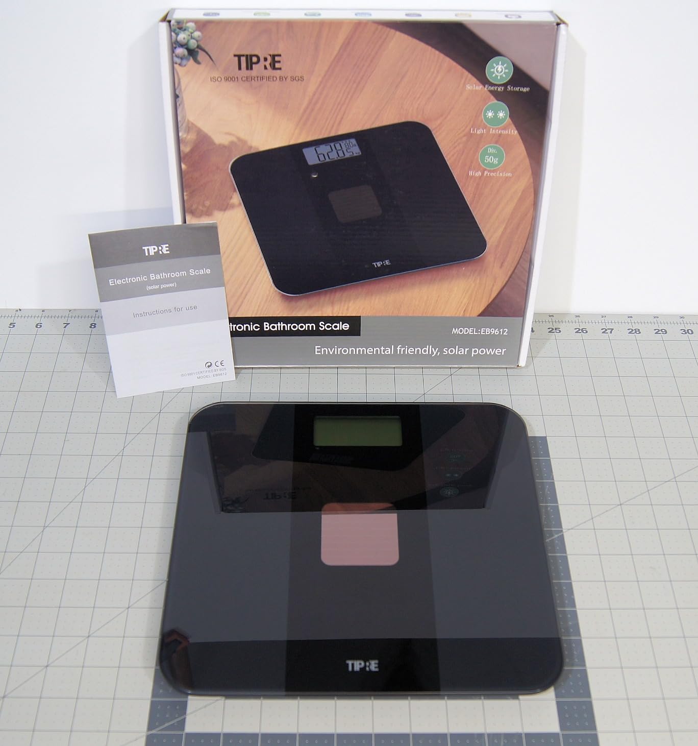 TIPRE Solar Powered Weight Scale with Endless Power, Scale for Body Weight, Electronic Bathroom Scale for Weight Loss, Digital Weighing Scale with 0.1lb Accuracy No Battery Required, 400lb/180kg customer photo 1