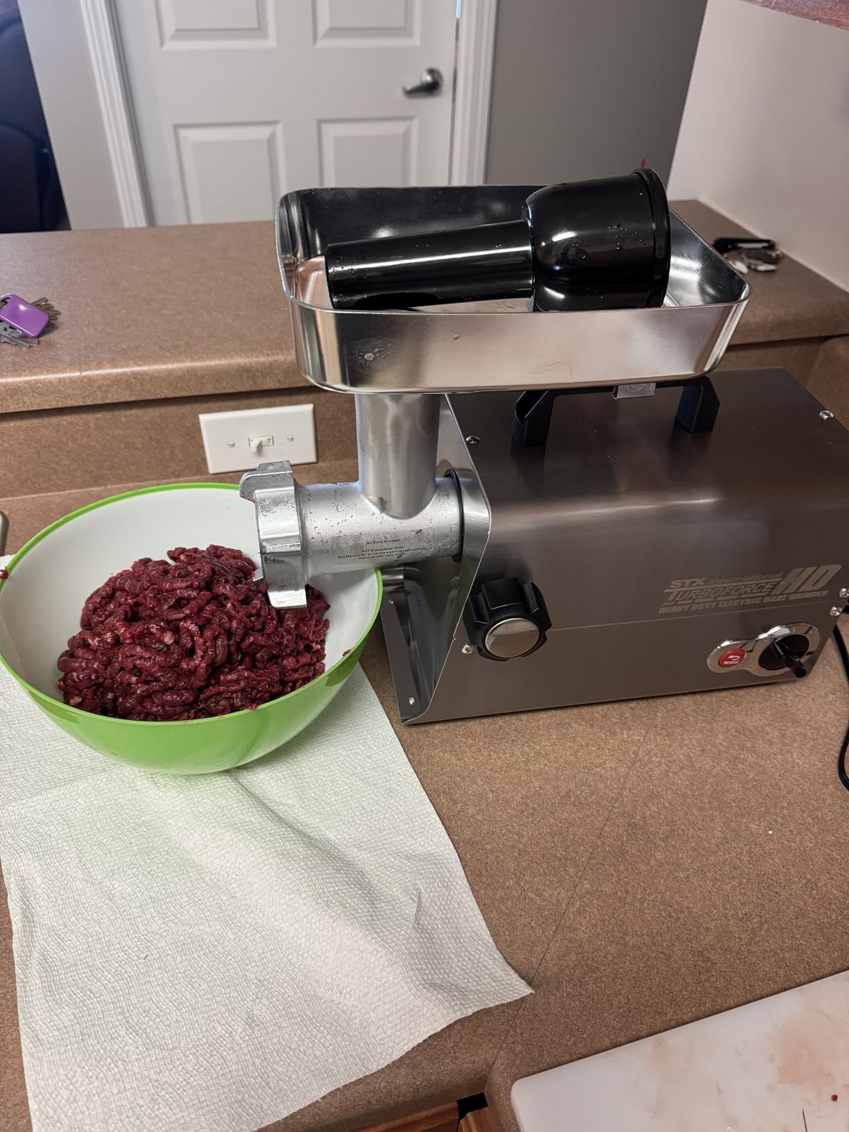 STX International Turboforce HD (Heavy Duty) 3500 Series 5-in-1 Stainless Steel Electric Meat Grinder | Sausage Stuffer | Kubbe Maker | 5 Grinding Plates | 3 Stainless Steel Blades & More Included customer photo 1