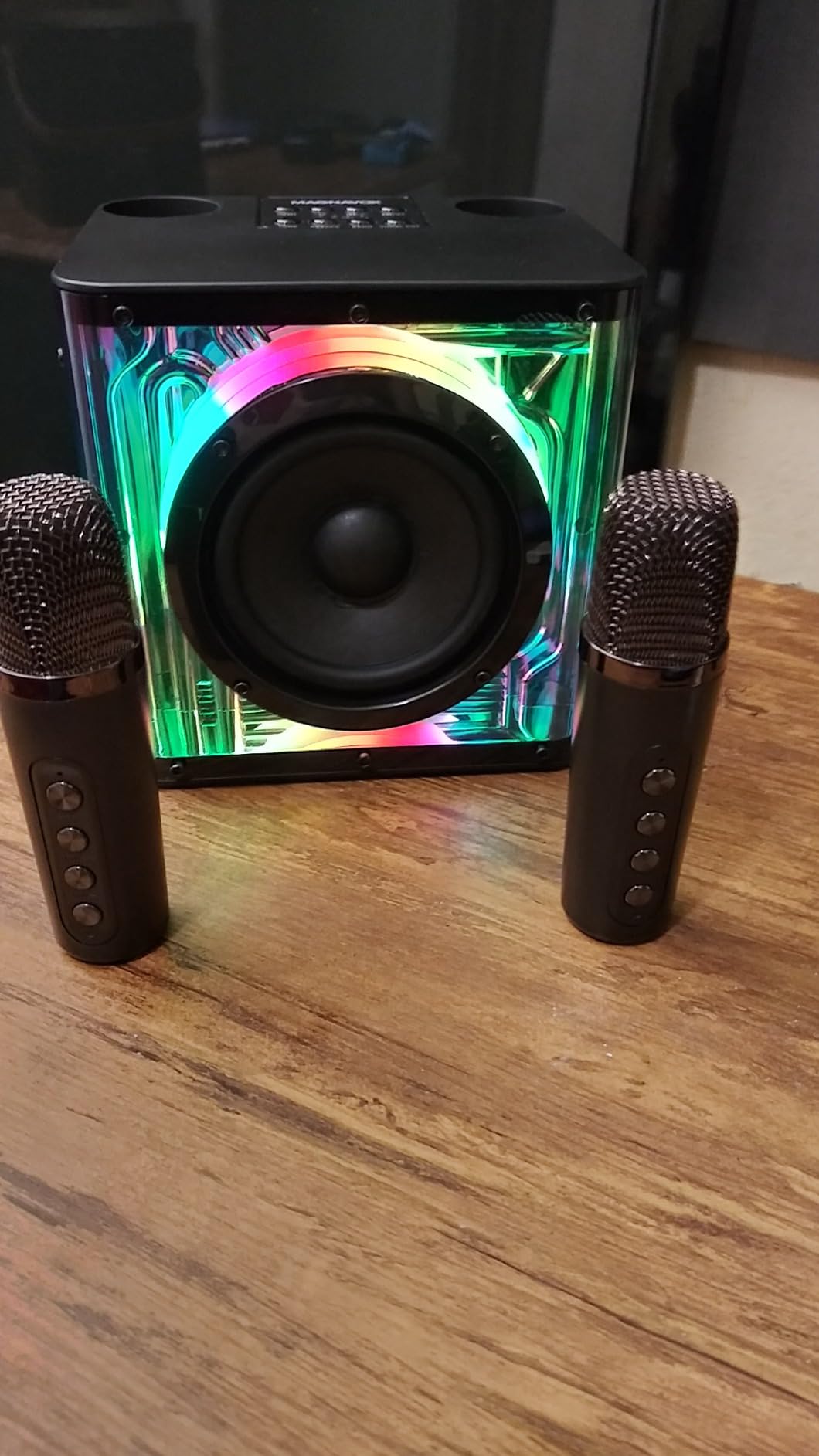 Magnavox MHT777 Portable Karaoke System with 2 Wireless Microphones, Bluetooth 5.0, Portable Karaoke Machine for Adults & Kids, PA System, Supports for USB,TF Card,Big Sound in a Little Package customer photo 1