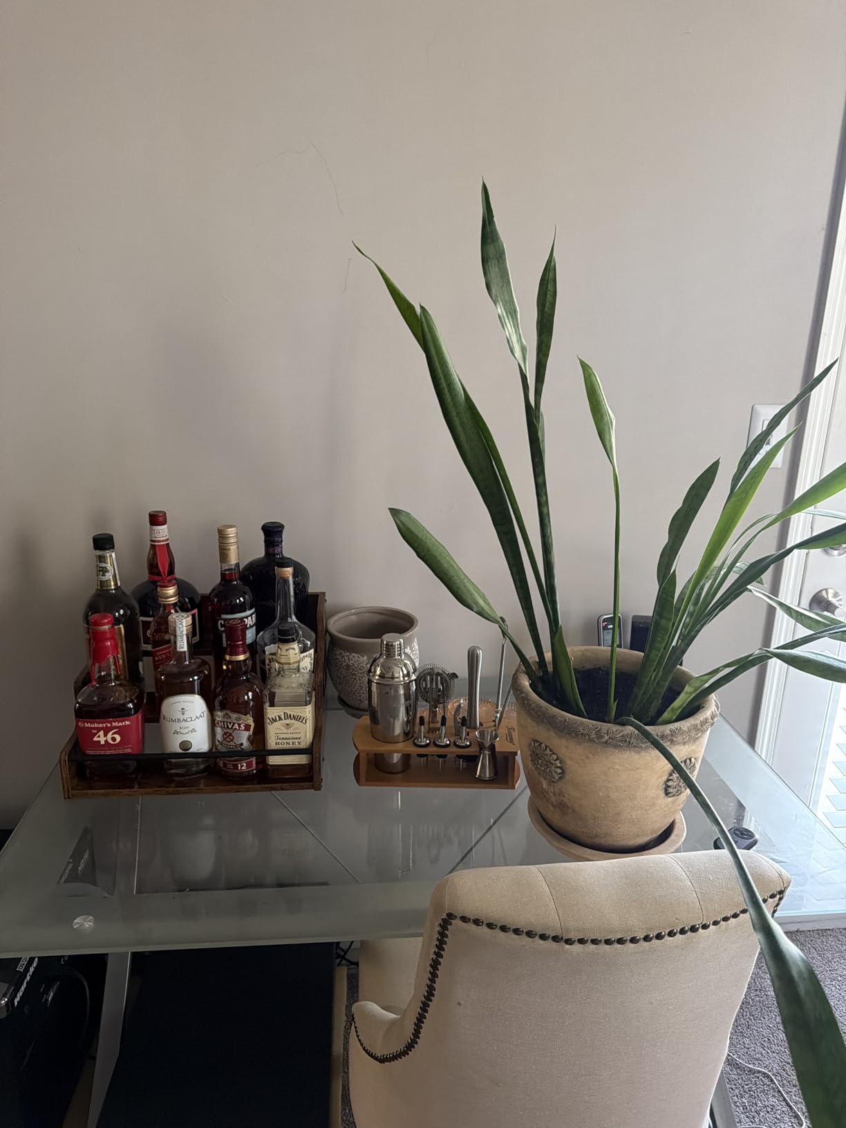 KLM Liquor Bottle Display Shelf, Coffee Syrup Rack Organizer, 3 Step Countertop Liquor Wine Rack for Whiskey, Spirits customer photo 2