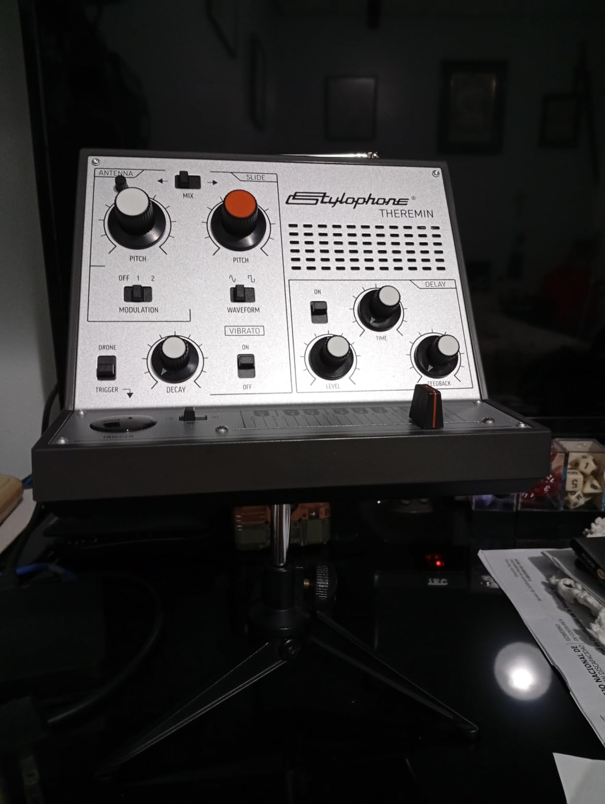 Stylophone Theremin - Award-Winning Portable Touch-Sensitive Synthesizer with Retro Analog Sound, Built-In Speaker, Delay & Vibrato Effects, Slider Control, Compact Battery-Powered Design customer photo 1