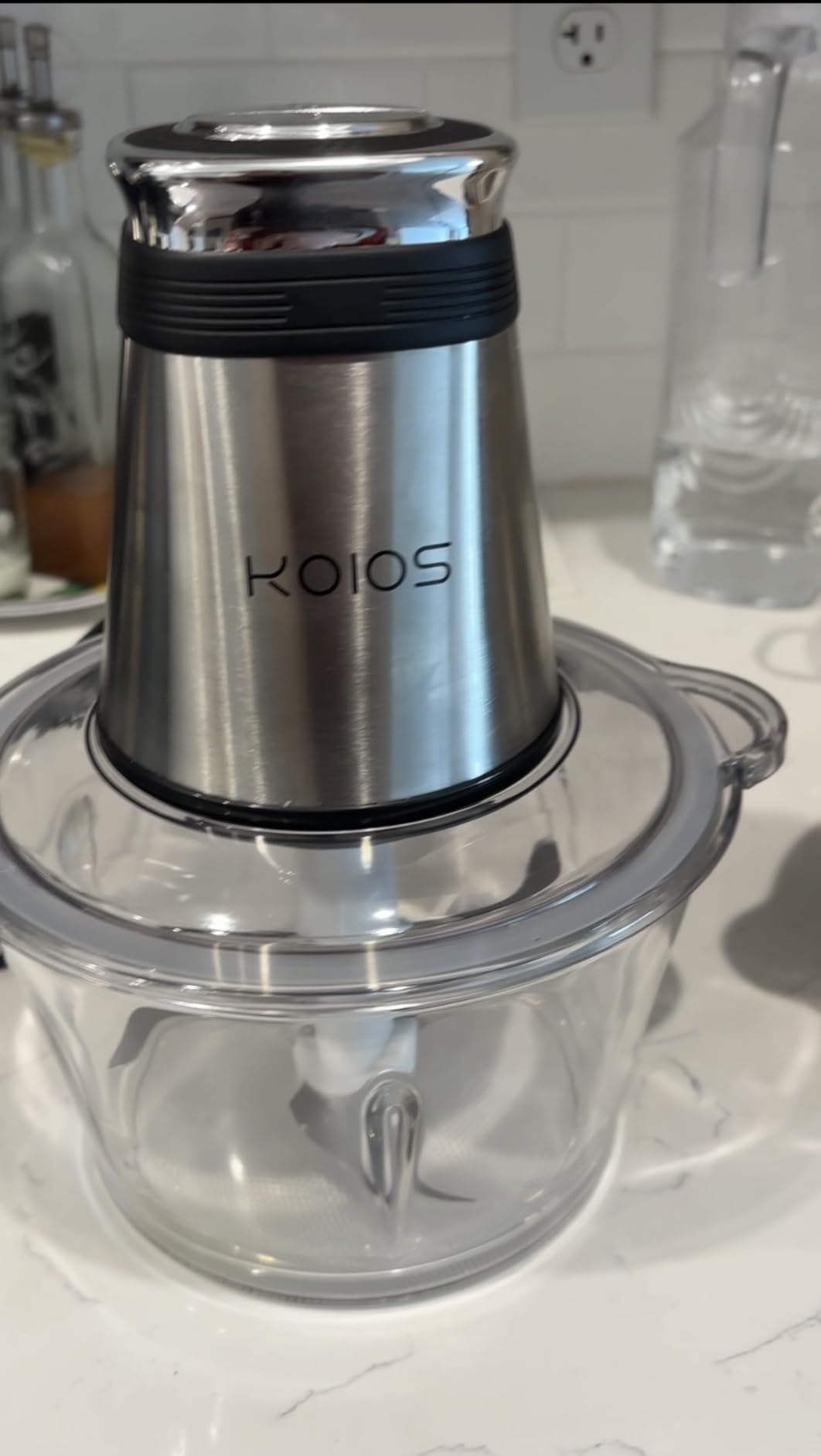 KOIOS Food Processor, 500W Electric Food Chopper with 2 Bowls (8 Cup+8 Cup) & 2 Bi-Level Blades, Small Electric Grinder Meat Processor for Nuts, Meat, Onion, Garlic, Baby Food, Black customer photo 1