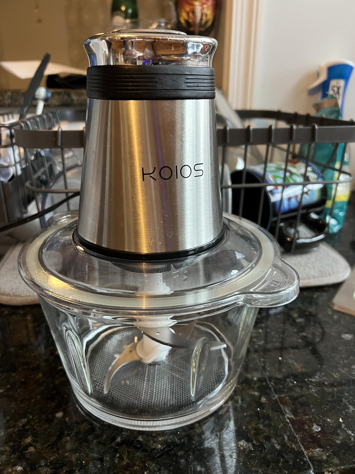 KOIOS Food Processor, 500W Electric Food Chopper with 2 Bowls (8 Cup+8 Cup) & 2 Bi-Level Blades, Small Electric Grinder Meat Processor for Nuts, Meat, Onion, Garlic, Baby Food, Black customer photo 2