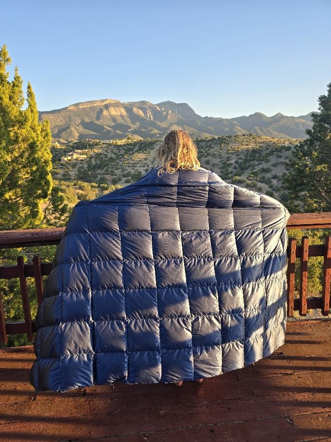 Down Camping Blanket - Lightweight, Packable, Warm & Puffy Outdoor Travel Quilt for Sleep, Hiking, Backpacking customer photo 1