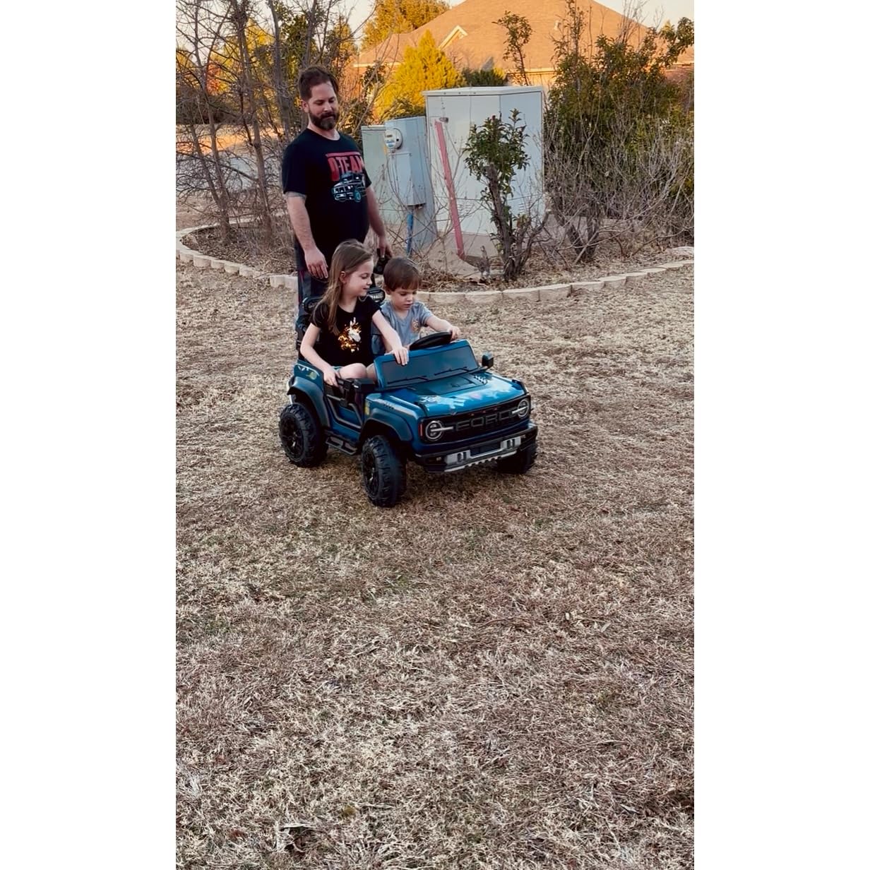 ENYOPRO 2 Seater Ride On Car for Kids, 24V Licensed Ford Bronco Raptor Electric Power Ride On Truck Toy with Remote Control, 4 Wheels Shock Absorption, Soft Start, Bluetooth, Radio, 3 Speed (Blue) customer photo 2