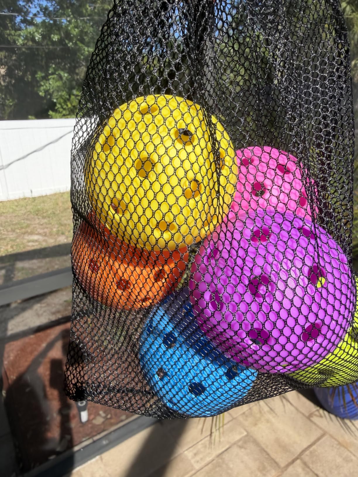 FASIUCHOI 6 Pack Pickle Ball with 40 Holes, Pickleballs High Durability, Outdoor Pickleball Balls with Mesh Bag, Colorful Pickle Balls with Superb Visibility, Consistent Bounce and Stable Flight customer photo 1