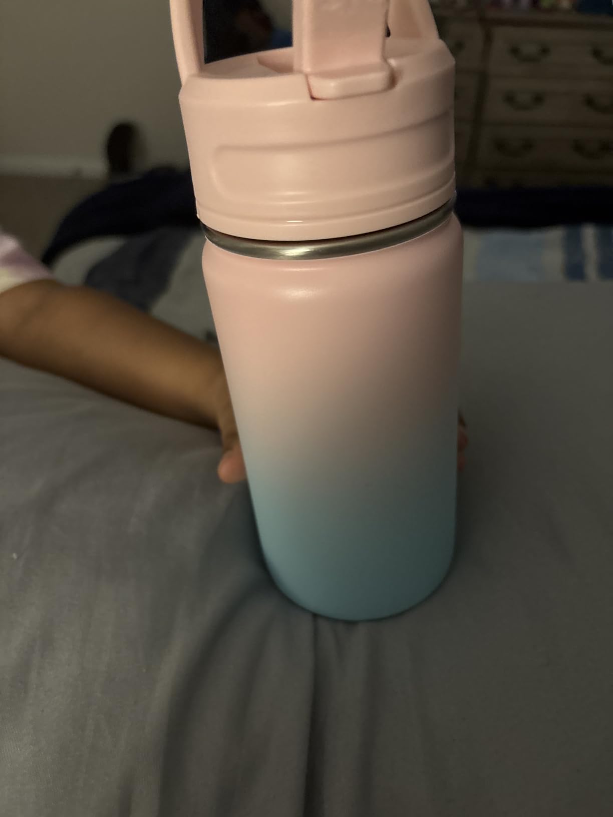 Fijinhom 12oz Kids Water Bottle for School, Toddler Bottles with Straws, Stainless Steel Vacuum Insulated Water Bottle for Boys&Girls, Leak-Proof, BPA-Free, Purple customer photo 1
