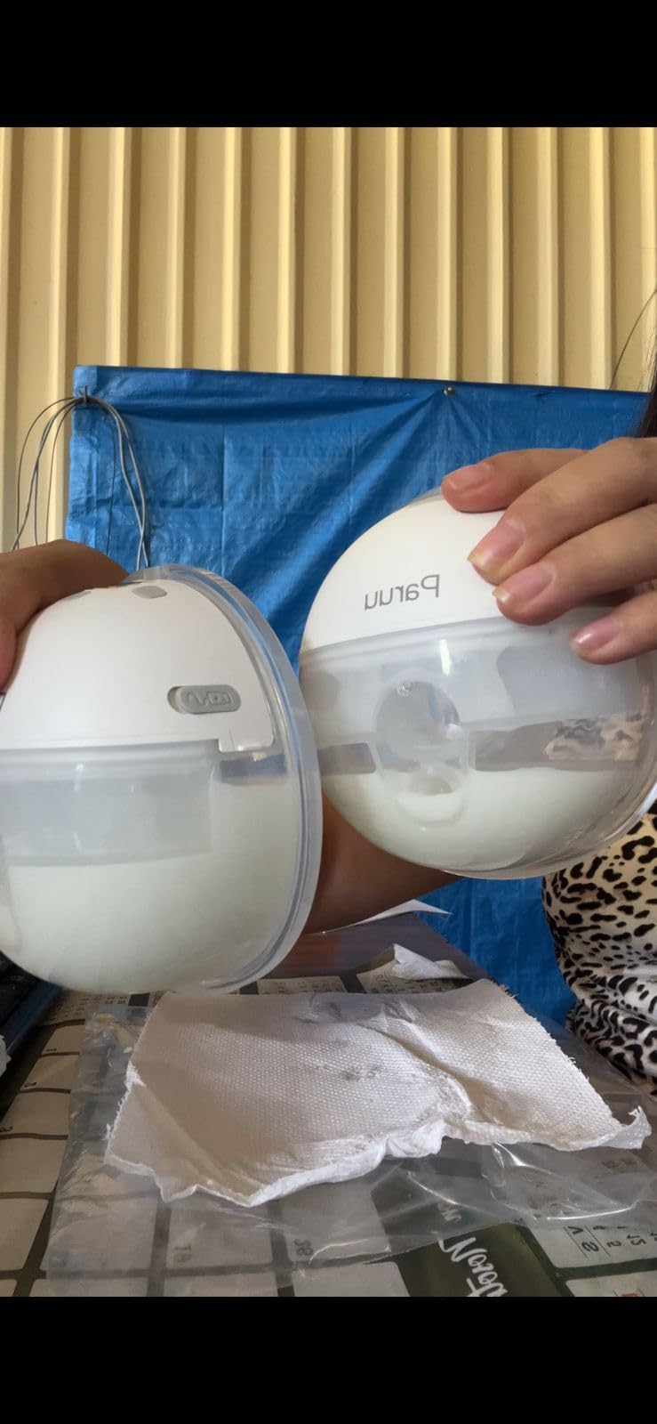 Paruu Hands Free Breast Pump P16, Wearable Breast Pump Electric Portable with 4 Modes & 12 Levels, Max 309mmHg Strong Suction 19/21/24mm Flange Inserts Wearable Breastfeeding Pump, 2 Pack (Nude) customer photo 1
