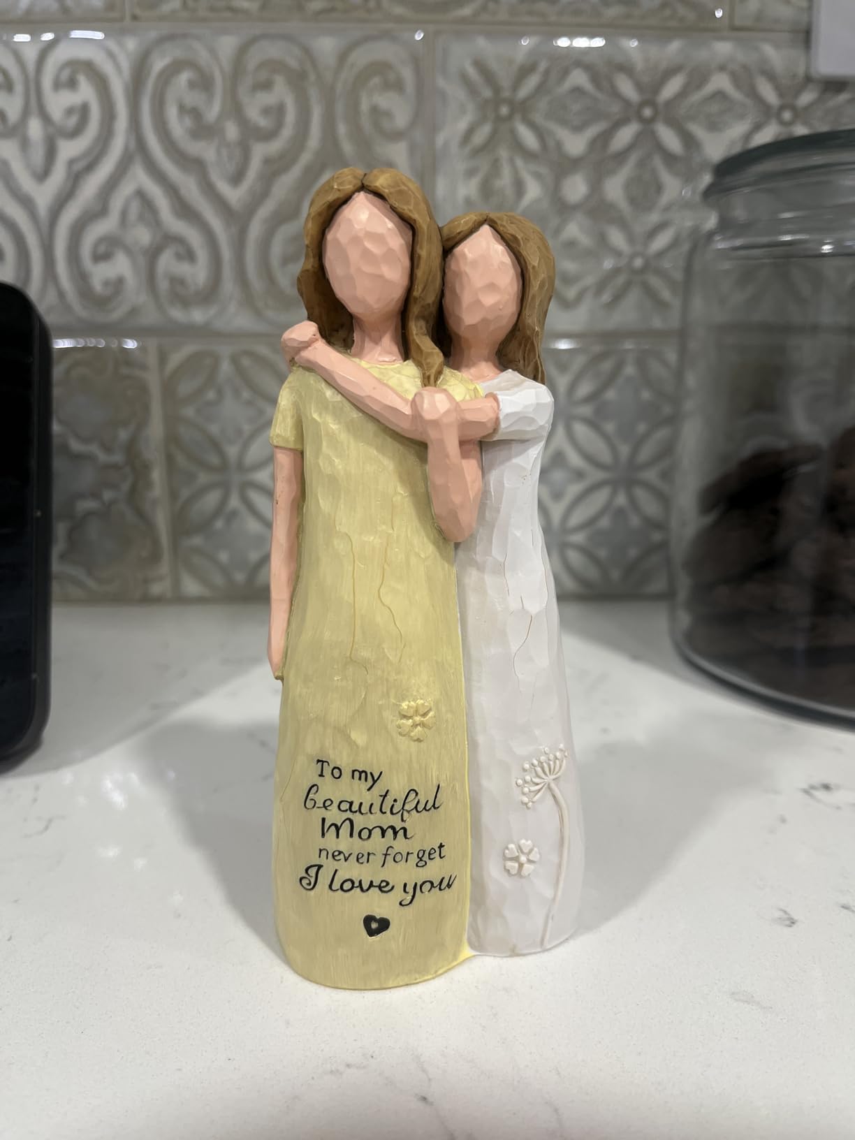 Mom Birthday Gifts from Daughter, Birthday Gift for Mom from Daughter, Valentines Day Gifts for Moms, Sculpted Hand-Painted Figurine customer photo 1