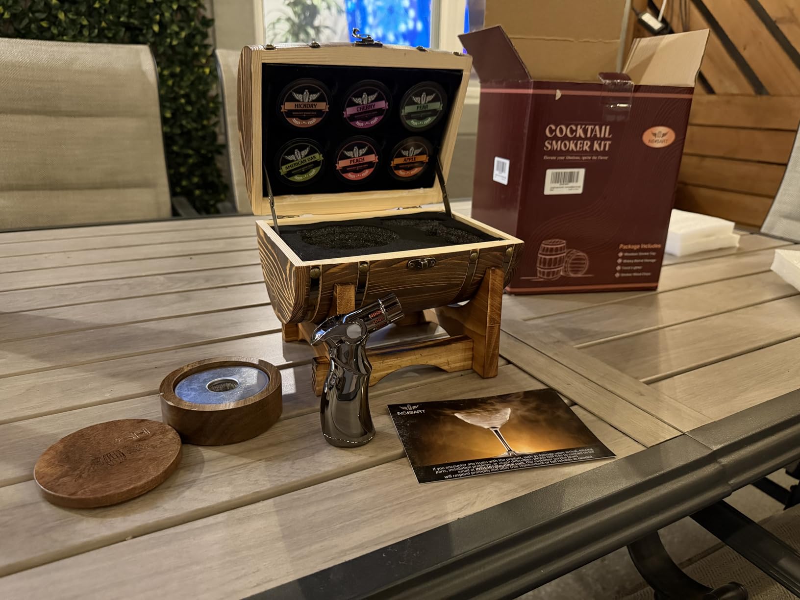 Whiskey Smoker Kit with Charred Wood Barrel (Patent Pending) - Cocktail Smoker with Torch & 6 Premium Wood Chips for Old Fashioned & Whiskey - Perfect Home Bar Gift for Men, Dad, Husband (No Butane) customer photo 2