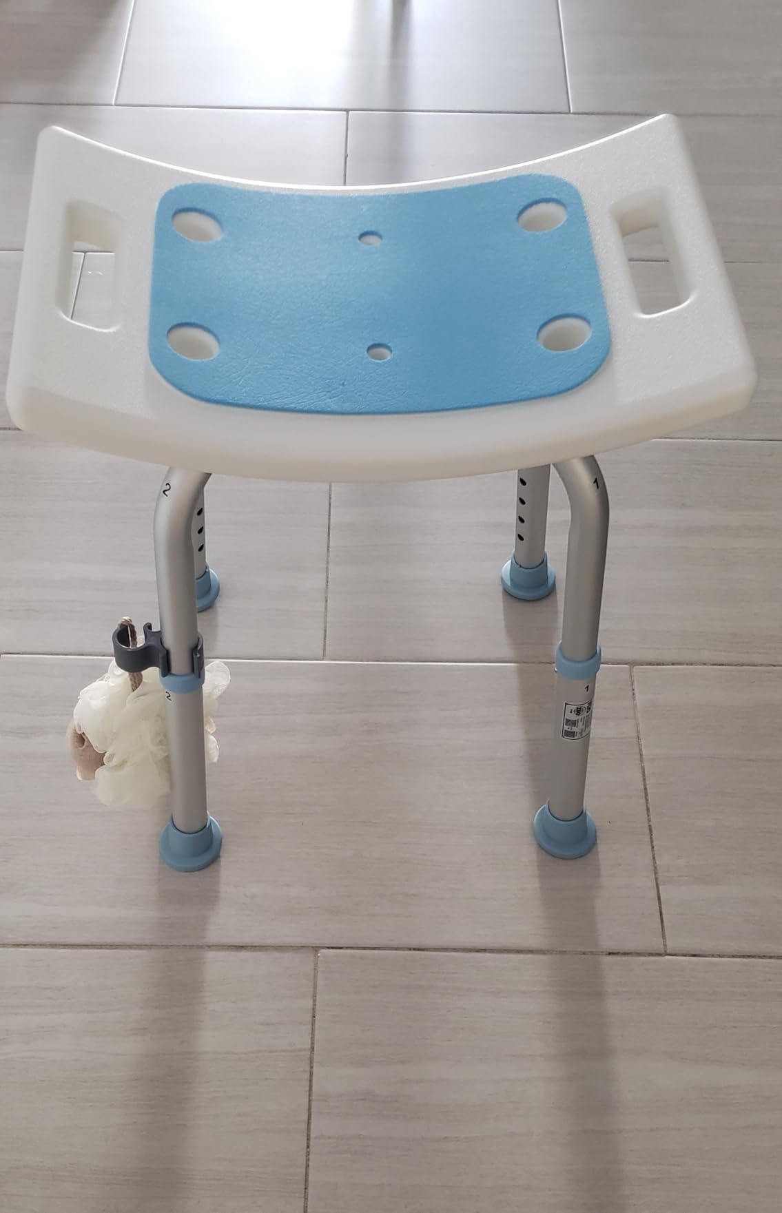HOMLAND Shower Chair for Inside Shower, 400 lbs Adjustable Shower Stool with Suction Feet, Shower Seat for Inside Tub Bathroom Bench Bath Chair for Elderly and Disabled - Light Blue customer photo 2