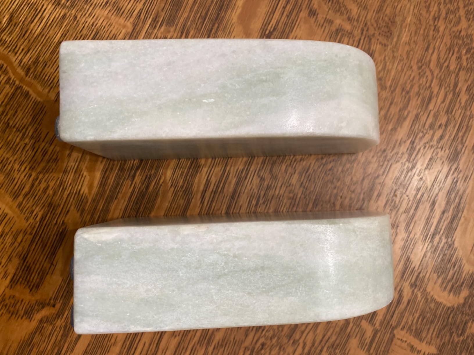Creative Co-Op Half Arch Marble Bookends, Green customer photo 2