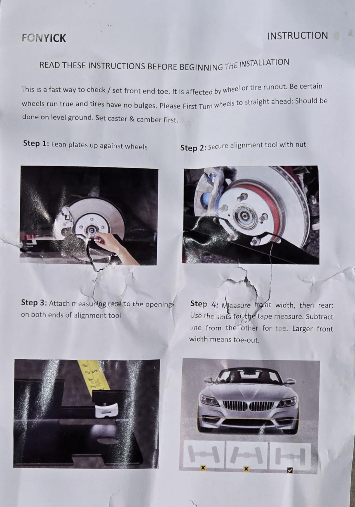 One-Piece Wheel Alignment Tool Plates(Zero Play), Toe Alignment Plates w/Two 5m Heavy Duty Tape Measures, Car Front End Alignment Tool, No Assembly - Eliminate Splicing Errors, Silver customer photo 2