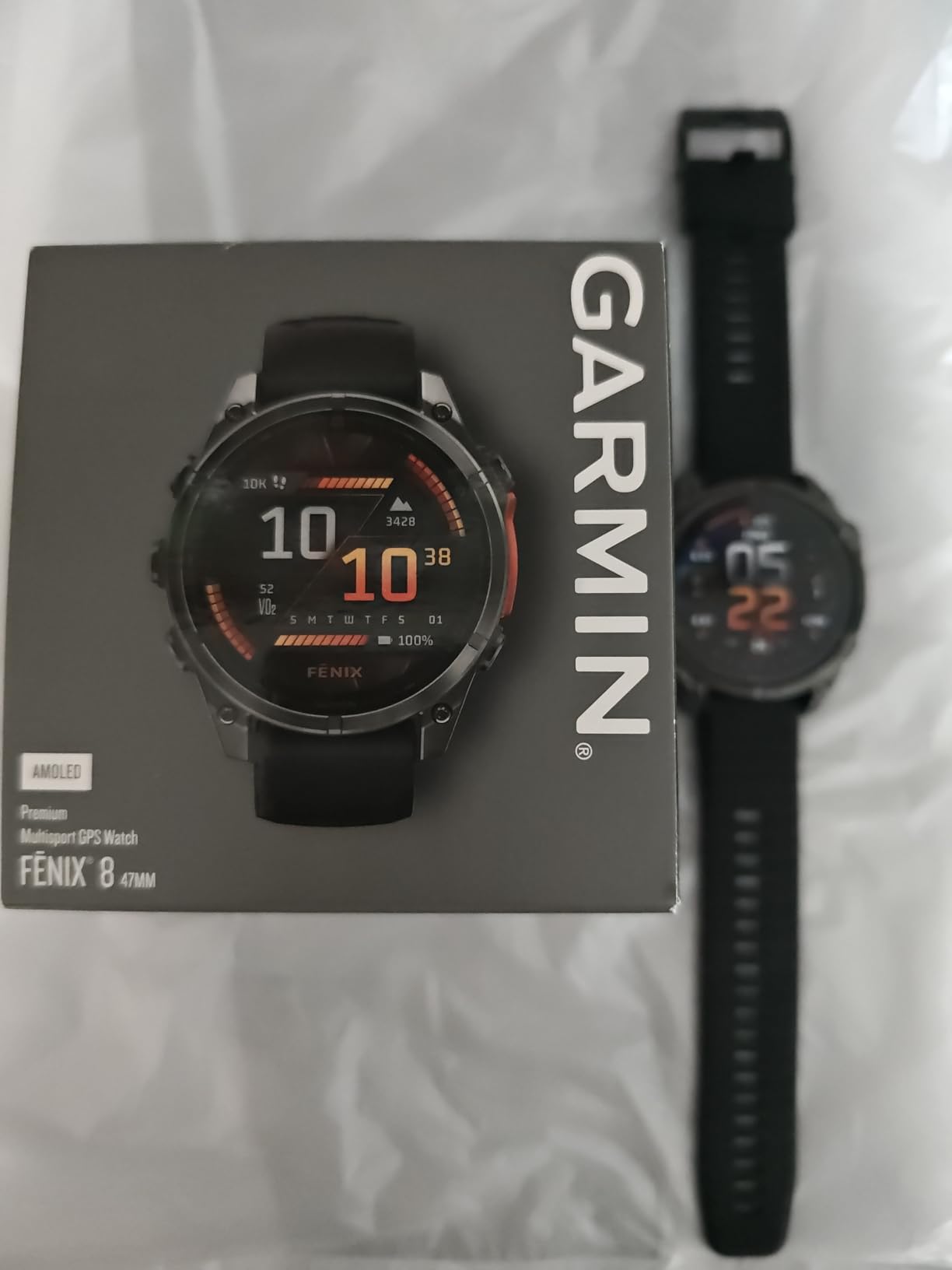 Garmin fēnix® 8 - 47mm, AMOLED, Premium Multisport GPS Smartwatch, Long-Lasting Battery Life, Dive-Rated, Built-in LED Flashlight, Slate Gray with Black Band customer photo 1