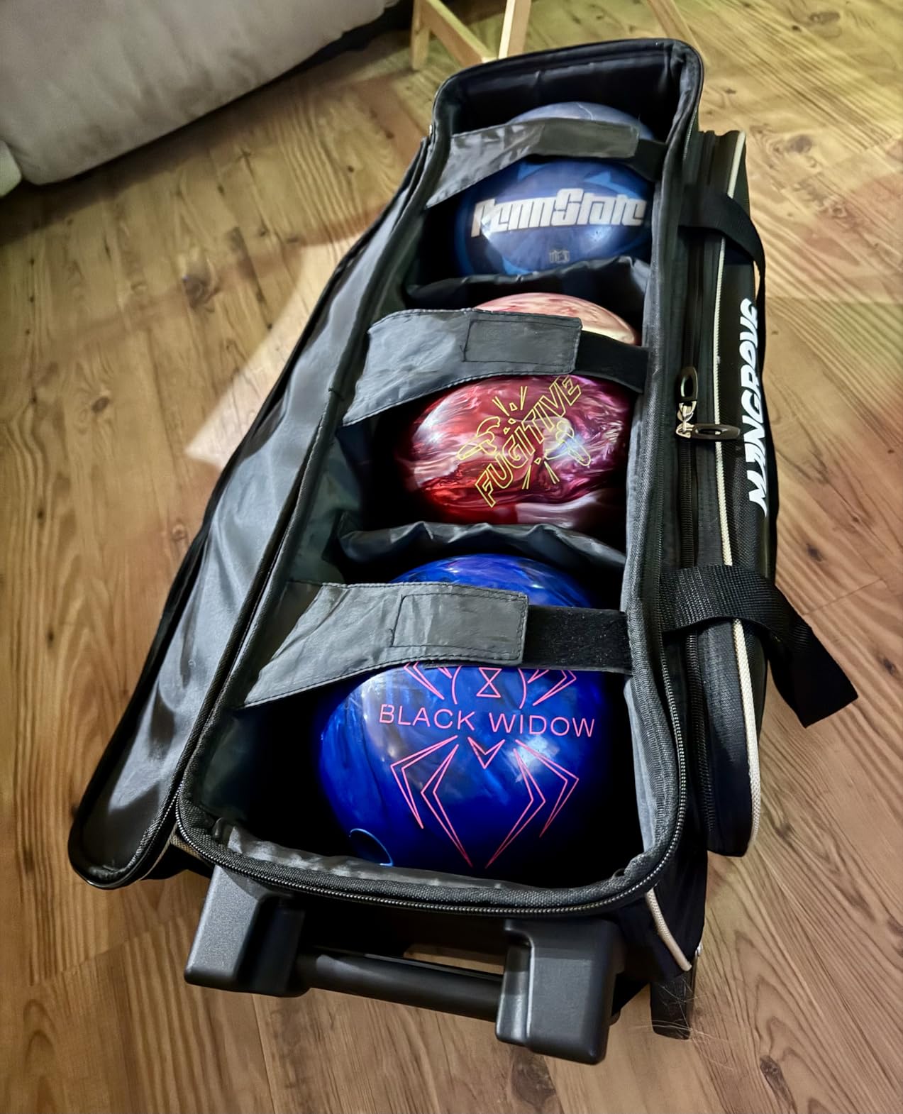 Mangrove 3 Ball Bowling Bag with Wheels & Shoe Compartment, Deluxe Bowling Ball Bag 3 Ball Roller customer photo 1