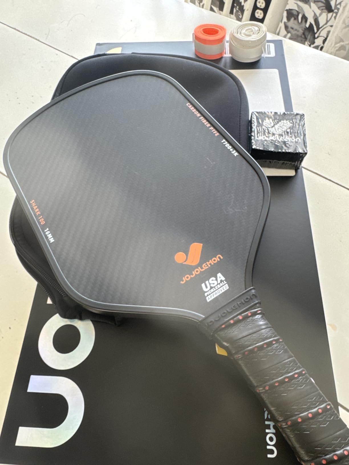 JOJOLEMON Pickleball Paddles, Carbon Fiber Pickleball Paddle with a 16mm Shark Power Polymer Core, The Pickleball Rackets Designed for Ultimate Spin & Consistency customer photo 1