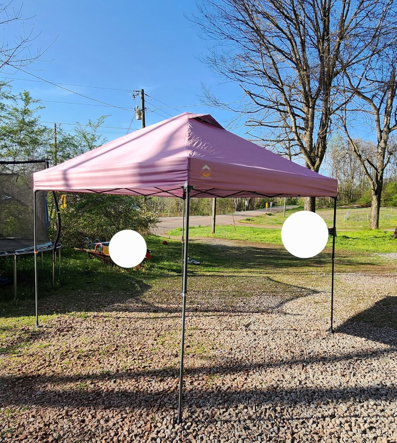 CROWN SHADES 10x10 Pop Up Canopy Tent - Patented Center Lock One Push Instant Outdoor Canopy Beach Tent with STO-N-Go Bag 8 Stakes & 4 Sand Bags，Grid Grey customer photo 1