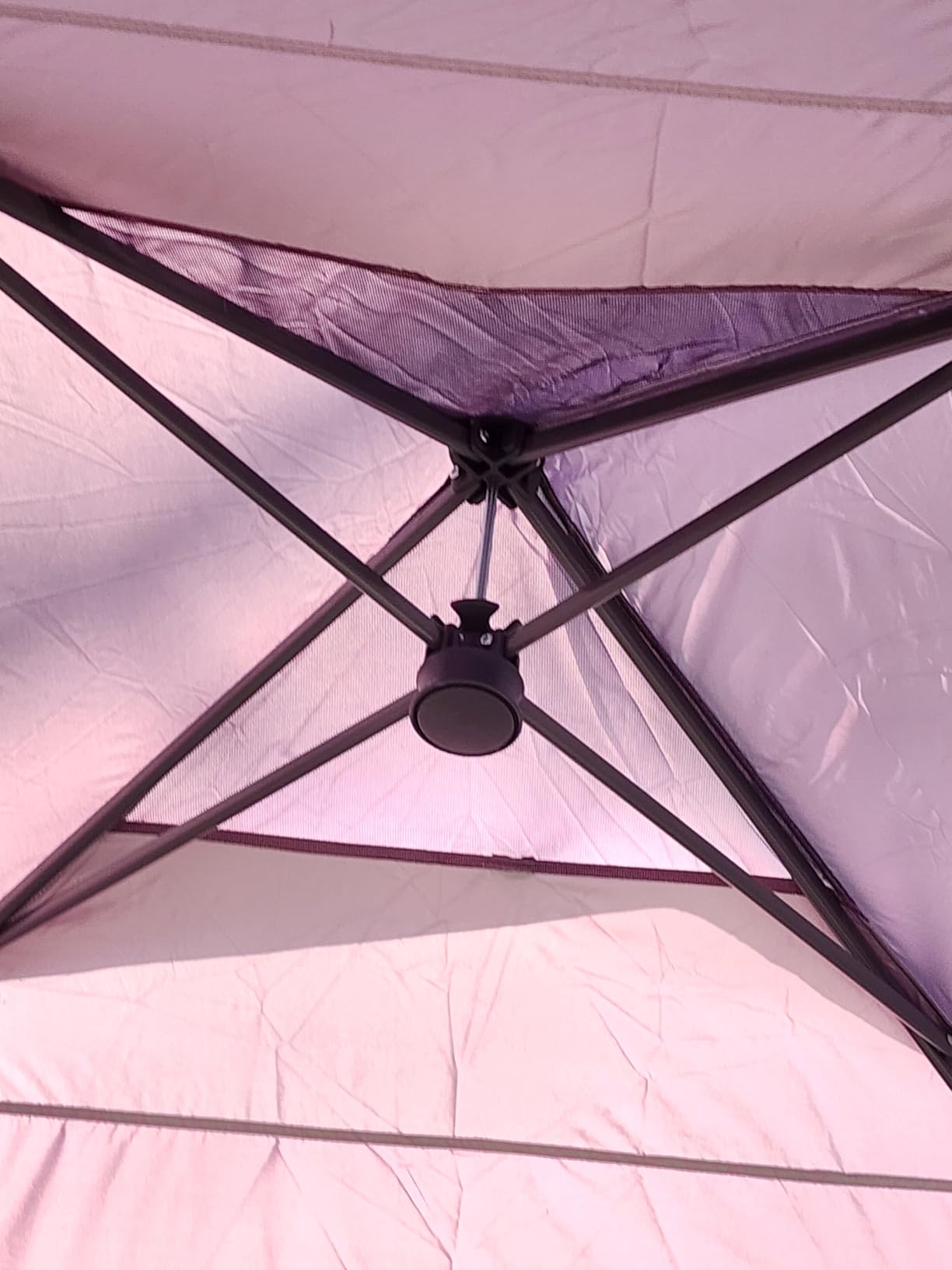 CROWN SHADES 10x10 Pop Up Canopy Tent - Patented Center Lock One Push Instant Outdoor Canopy Beach Tent with STO-N-Go Bag 8 Stakes & 4 Sand Bags，Grid Grey customer photo 2